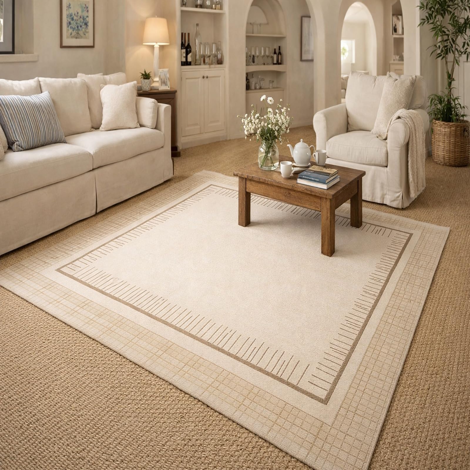 Alfombra de fácil cuidado Rururug lavable para cocina y salón de 160x280 cm