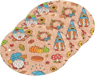 Scrub Sponge Fall Gnomes Pumpkins Kitchen Washing Dishes Cleaning Sponges Sunflower Umbrella Non Scratch Sponge for Dish Countertops Sinks Floors Showers Tile Sinks, 3 Pack