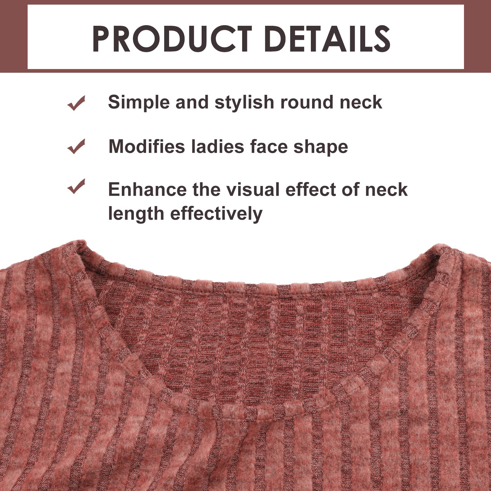Zetieny Vestito Casual Donna Abito in Maglia a Maniche Lunghe con Scollo Rotondo Pullover Tinta Unita Autunno e Inverno