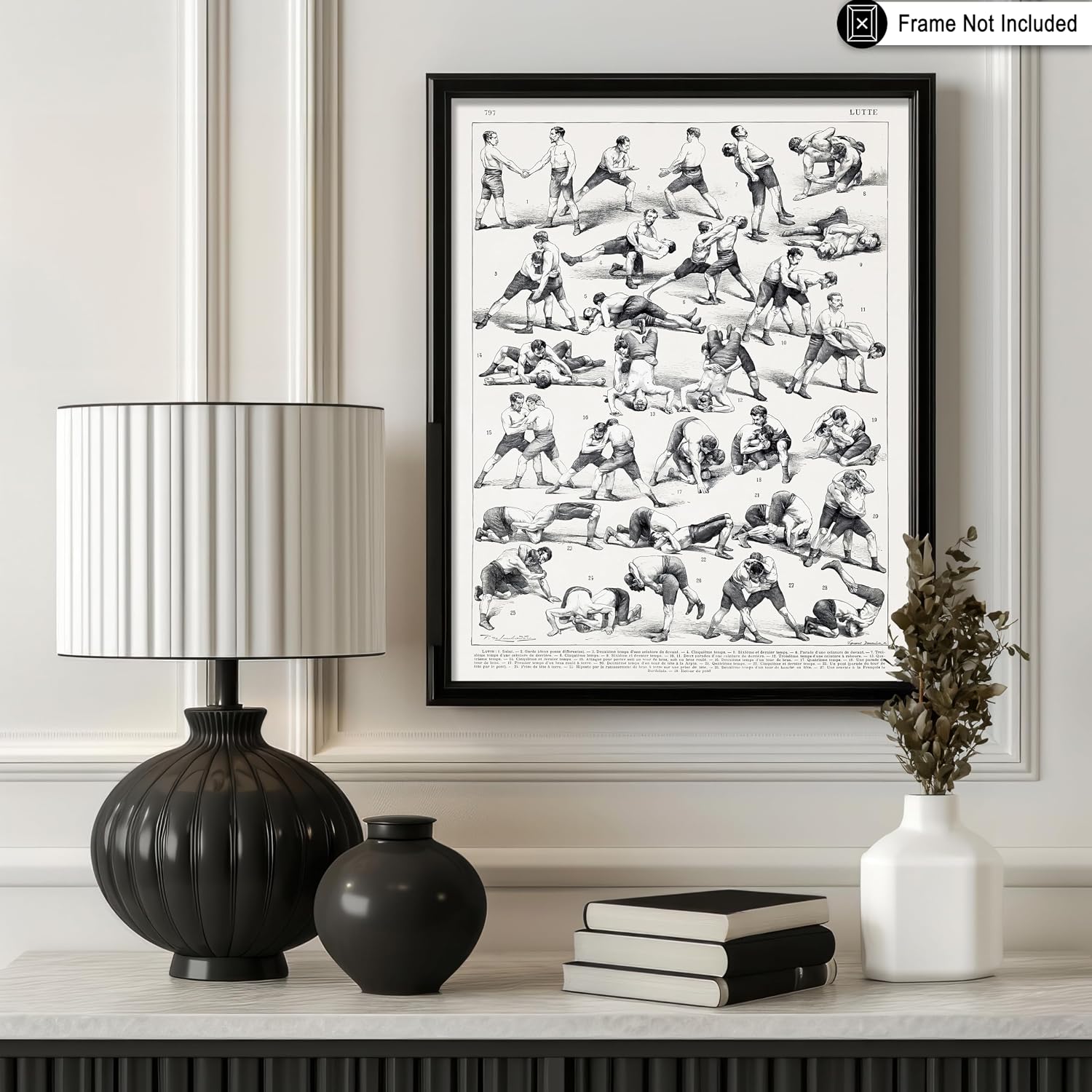 Poster Master Wrestling Poster - Vintage Wrestling Techniques Print - 8x10 Unframed Wall Art - Unique Wall Decor Gift for Home, Living Room, Kitchen, Office, Bedroom, Bathroom