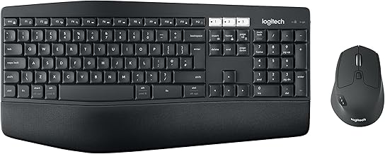 Logitech MK850 Multi-Device Wireless Keyboard and Mouse Combo, 2.4GHz Wireless and Bluetooth, Curved Keyframe & Wireless Mouse, 12 Programmable Keys, 3-Year Battery Life, PC/Mac, QWERTY UK Layout