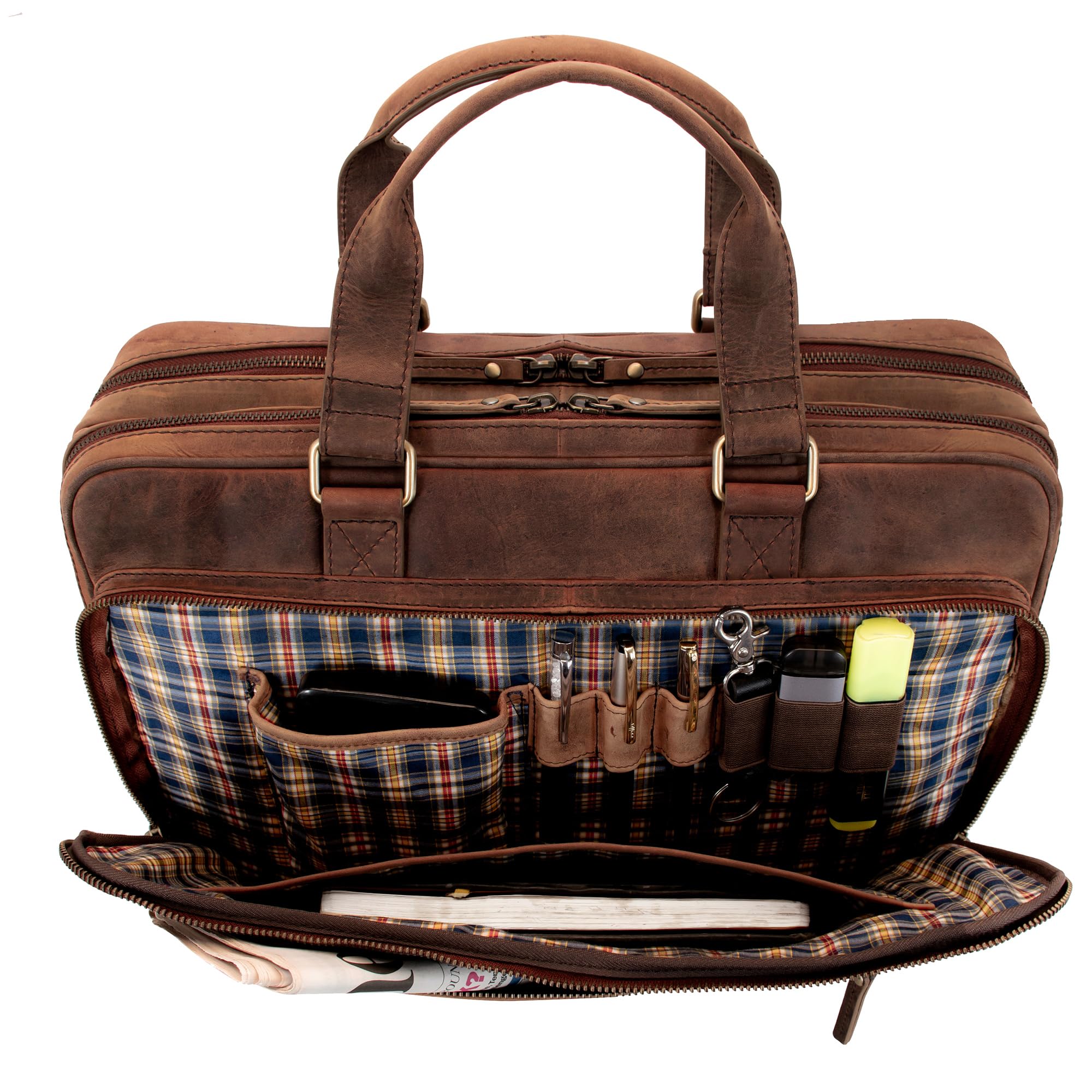 Marc Peter® Laptoptasche Seattle I Leder Umhängetasche für 15.6 zoll Laptop I Aktentasche für Notebook I Tasche für Damen und Herren