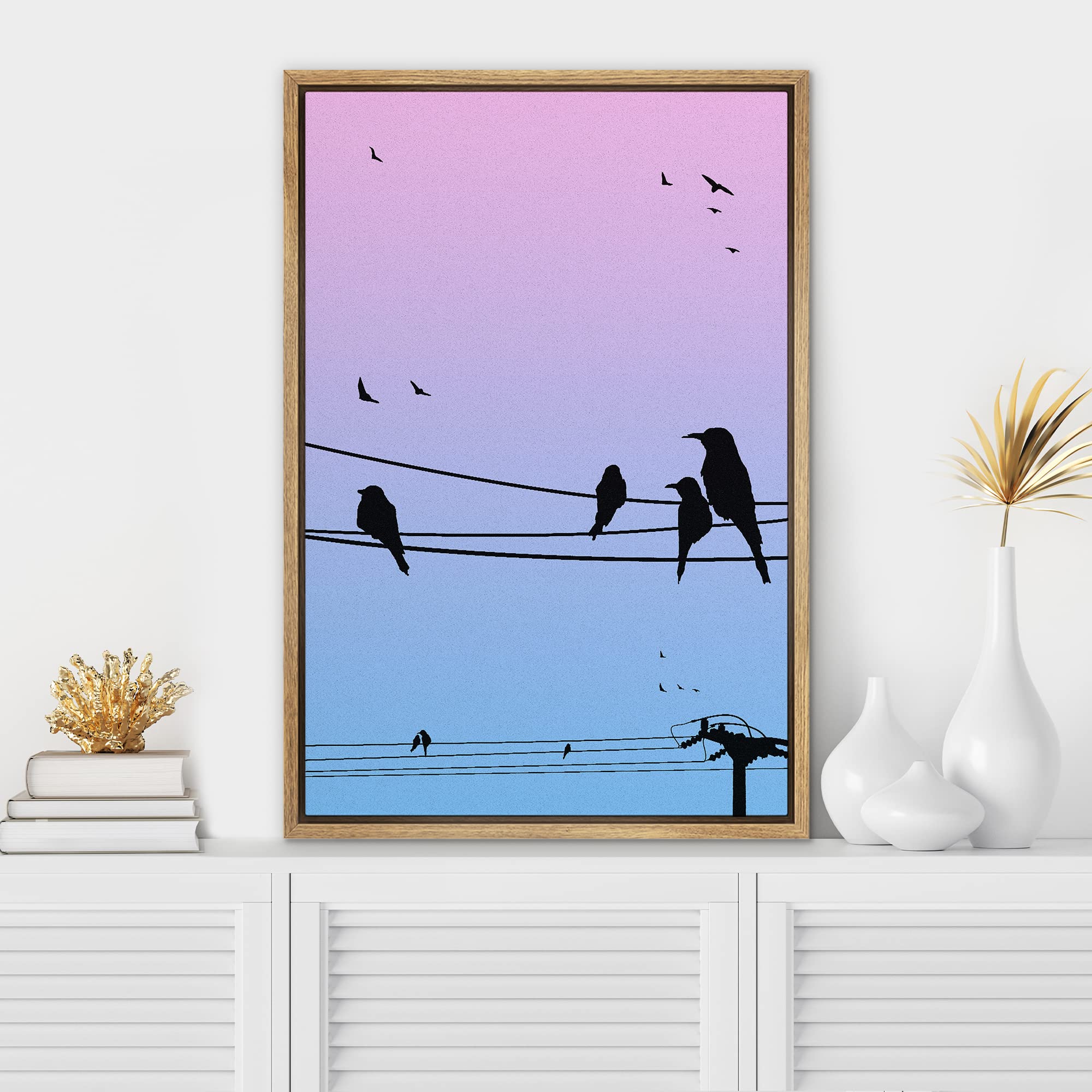 【SHUNER】Framed canvas EasySuger Autumn WildField Framed Canvas Art, Nature Framed Large Gall
