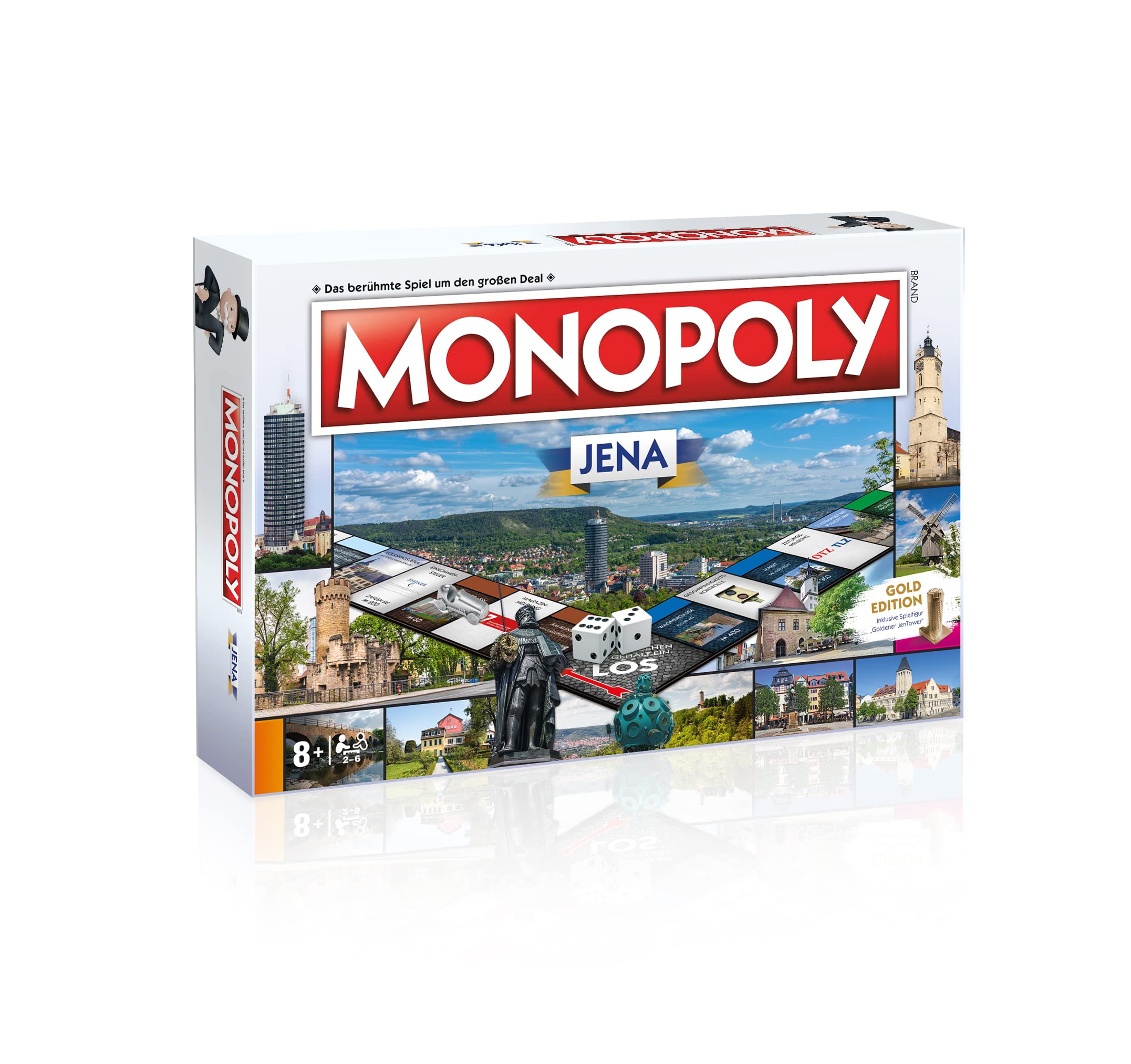 Monopoly JENA Einzelstück – Städte-Edition Brettspiel mit Jentower, Wagnergasse & Fuchsturm – Familienspiel & Souvenir für JENA-Fans – Geschenkidee für Studierende & Sammler – ab 8 Jahren