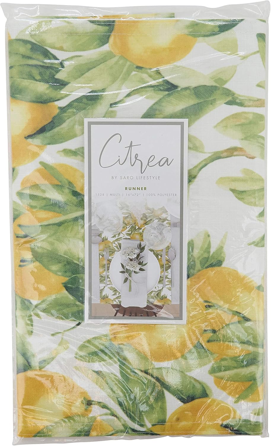 Vibrant Lemon Printed Polyester Table Runner
