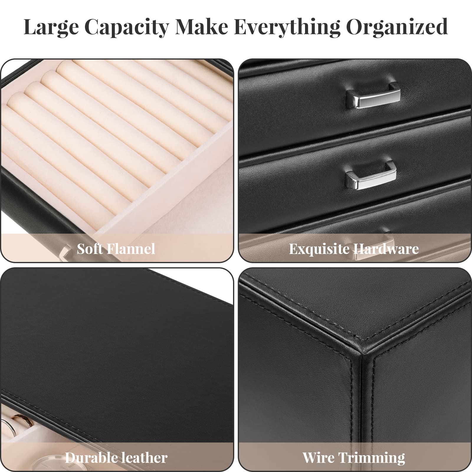 6-Etagen Schmuckkästchen Mit Glasdeckel - Große Aufbewahrungsbox Für Ringe & Halsketten