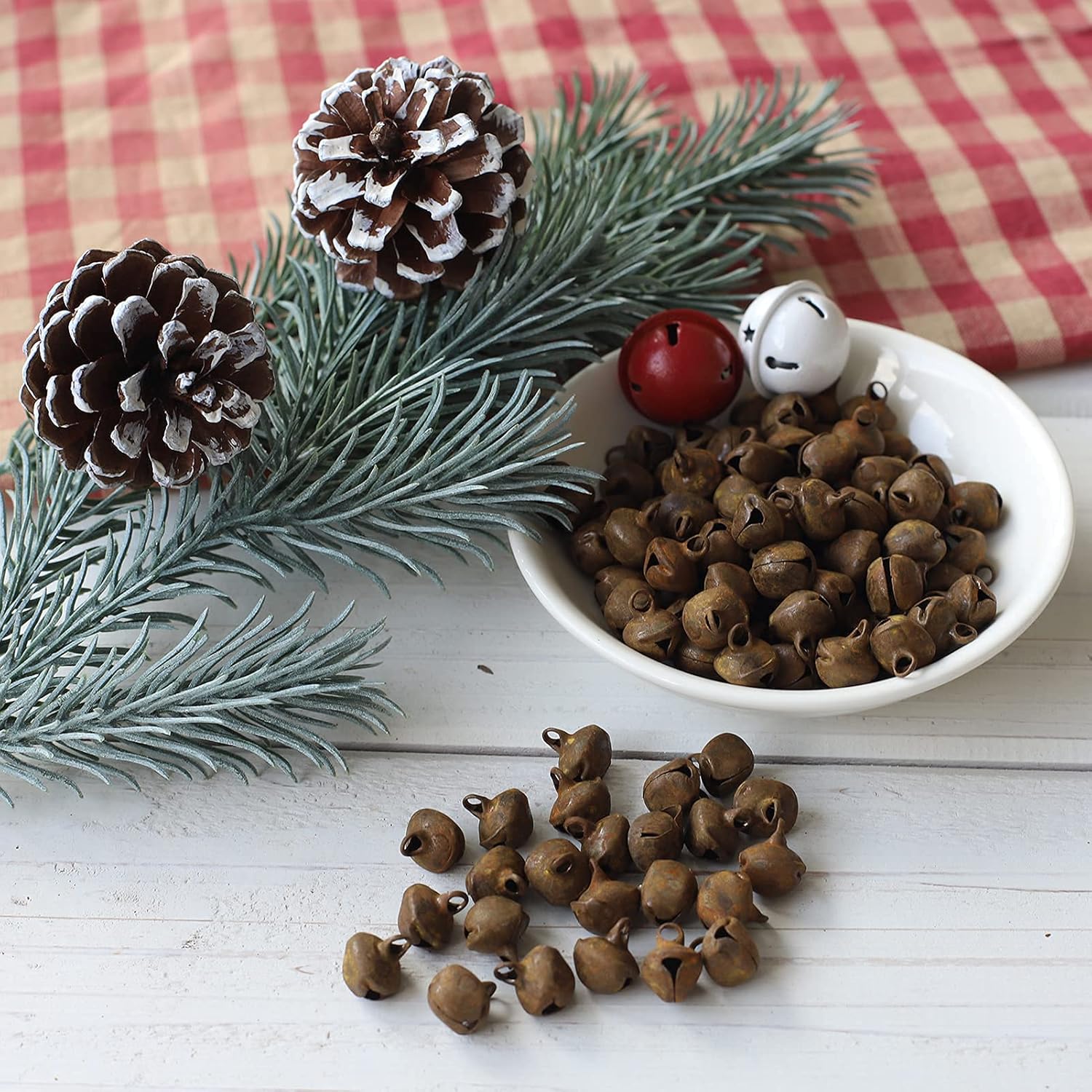 100 Pieces Country Primitive Craft Mini Jingle Bells, Christmas Bells, for Crafting WreathCraft Bells, Holiday Home and Christmas DecorationBells (Rusty 0.39 inch)… : Everything Else