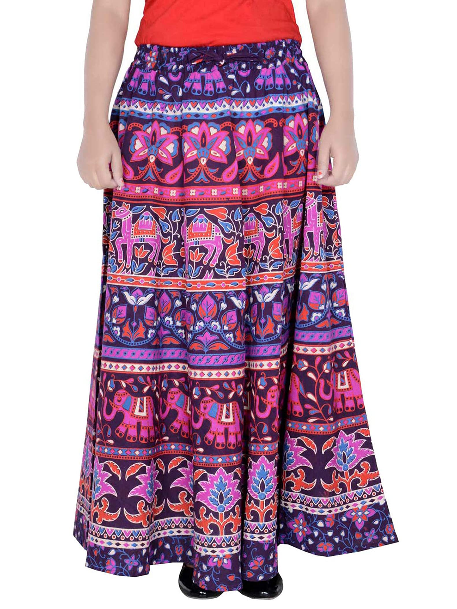 36 Inch Length Women's Cotton Printed Regular Long Elasti Skirt for Women (E_E36NT_0006)-image-11