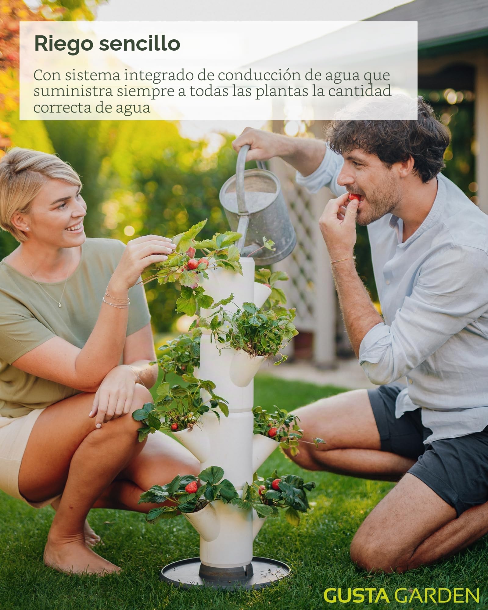Sissi - Maceta/maceta/torre/bancal para fresas - para balcón, jardín y terraza - Plantar fresas y hierbas