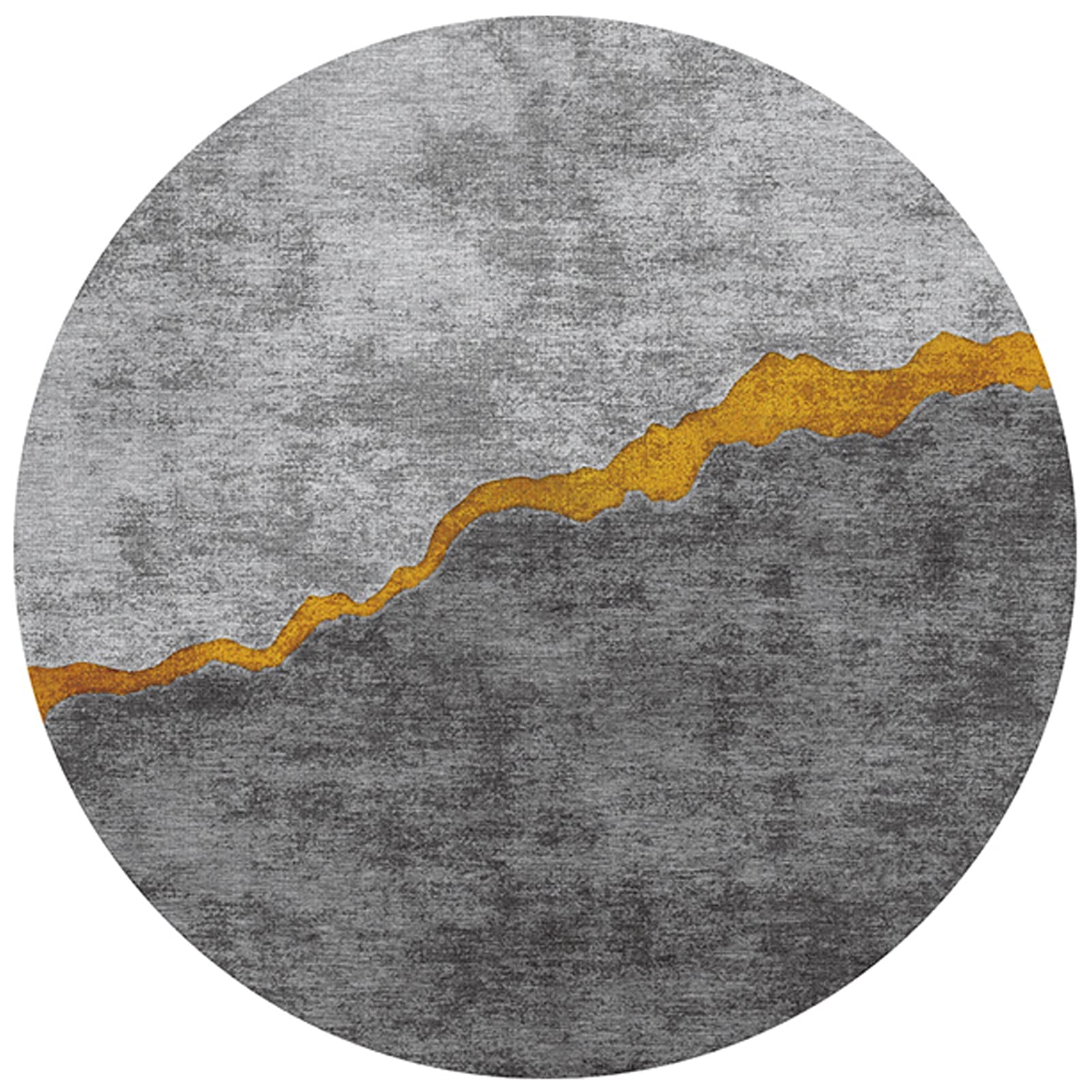 Tapis rond gris antidérapant 180cm pour protéger le sol des roulettes de chaise au salon