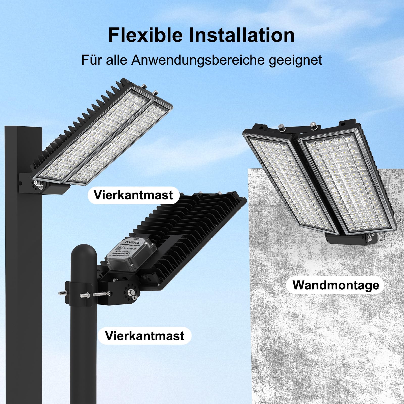 100W Dämmerung bis Morgengrauen LED Strahler Außen 2 Stück, 28000LM Flutlicht mit Fernbedienung & Dämmerungssensoren, 6500K Kaltweiß Straßenlaterne, IP67 Wasserdicht LED Fluter für Garten, Hof