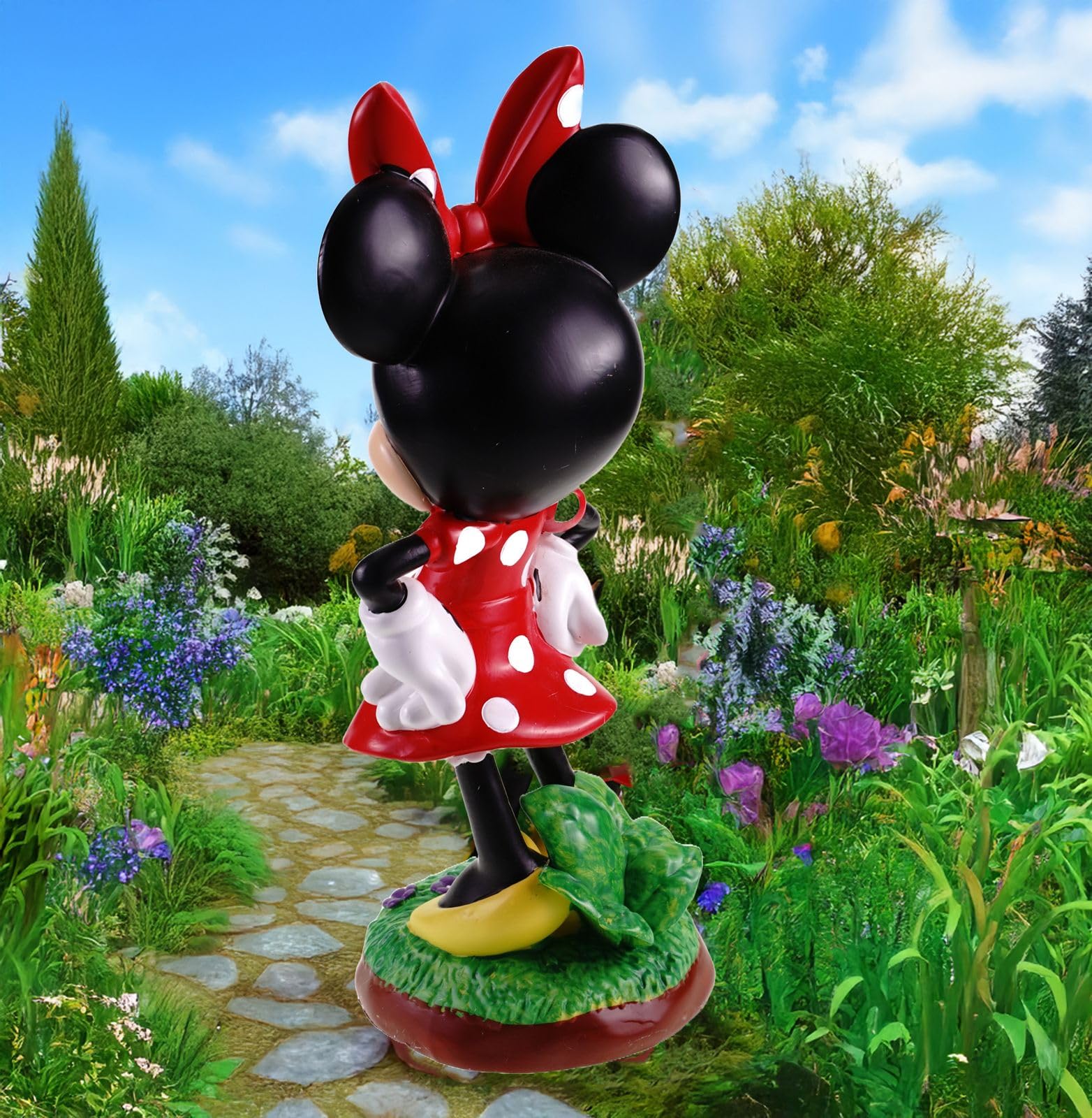 Minnie Mouse Gartenfigur Wetterfeste Disney Dekoration für Garten Zuhause| 40cm Polyresin Statue | Charmante Figur für Innen & Außen Fans | Offiziell lizenziert