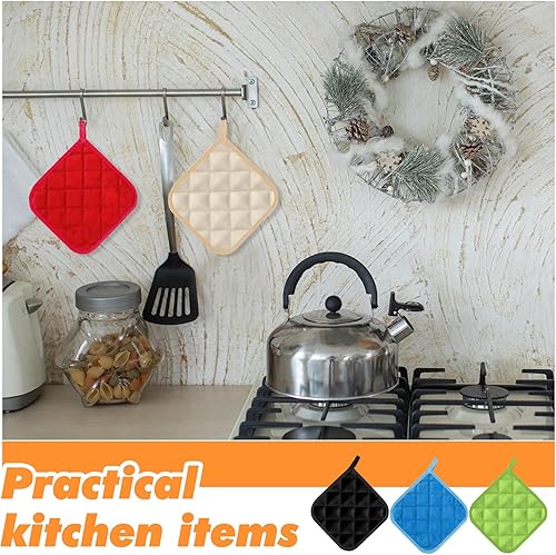 Miniatura 4 de 36 soportes para ollas de cocina, agarraderas para cocina, soportes para ollas de horno, almohadillas calientes de algodón, soportes para ollas de