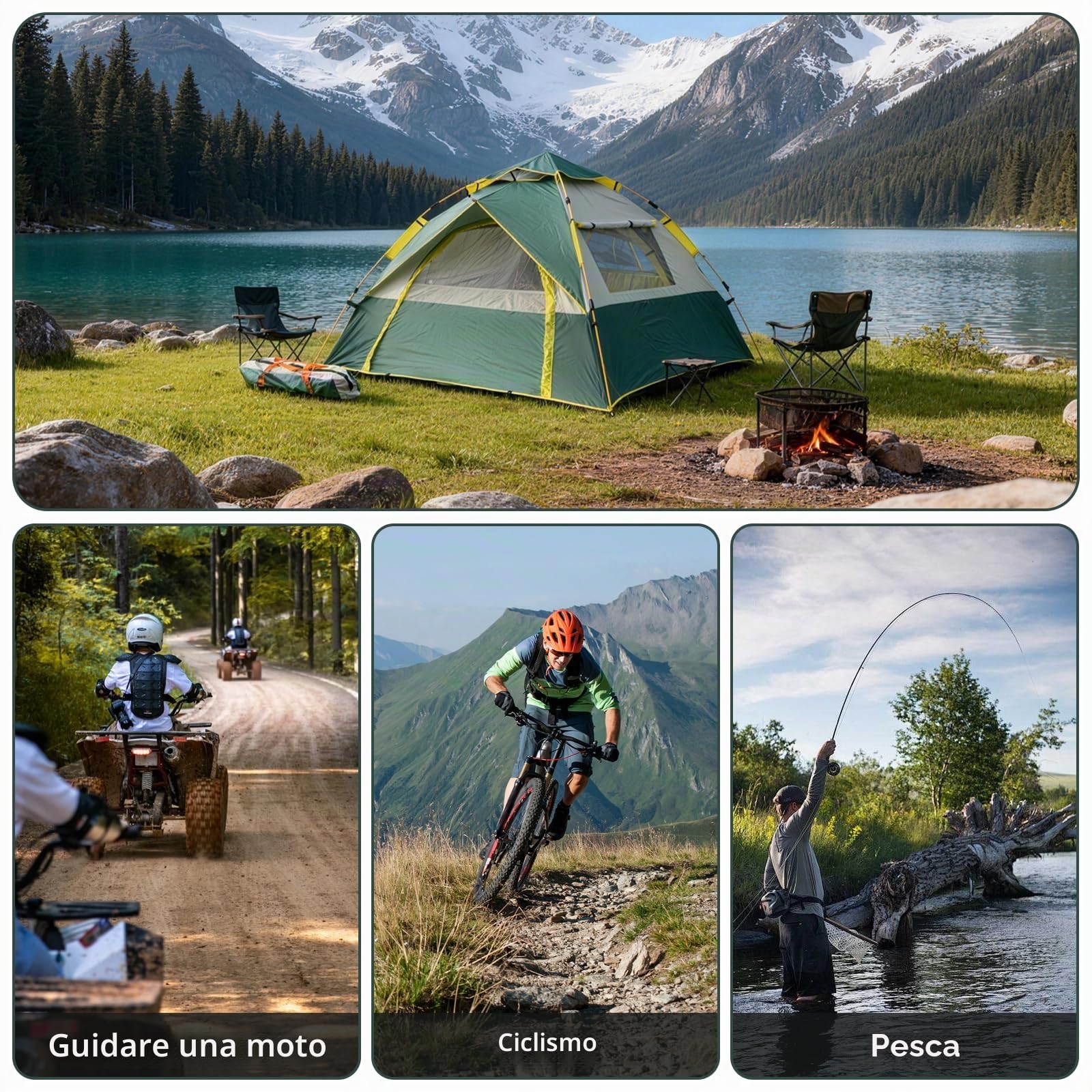 Tenda da campeggio, tenda pop-up, due porte e due finestre, adatta per 2-3 persone, impermeabile e a prova di insetti, ideale per campeggio, viaggi e uso in giardino, verde