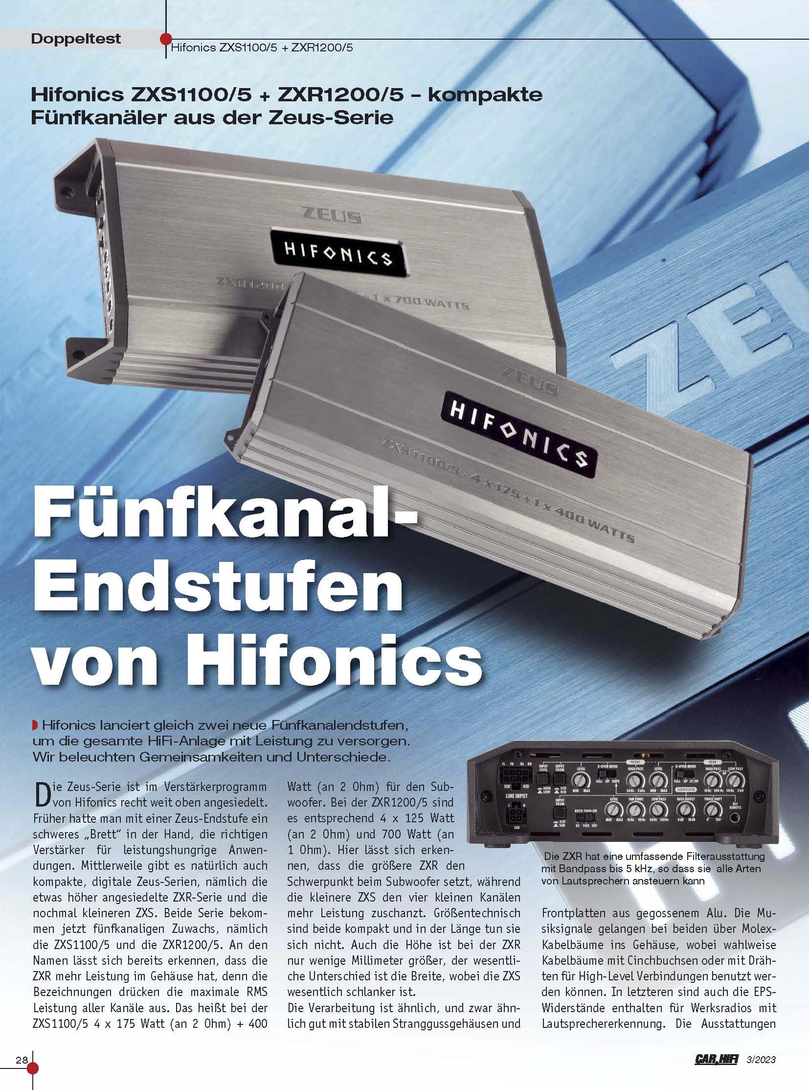 HiFonics ZXS1100/5 - Class D Digital 5-Kanal Compact Verstärker mit 1100W RMS | ZEUS STREET SERIE
