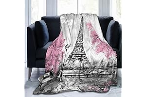 Eiffel Tower Throw Blanket, Parisian Style Warm French Decor