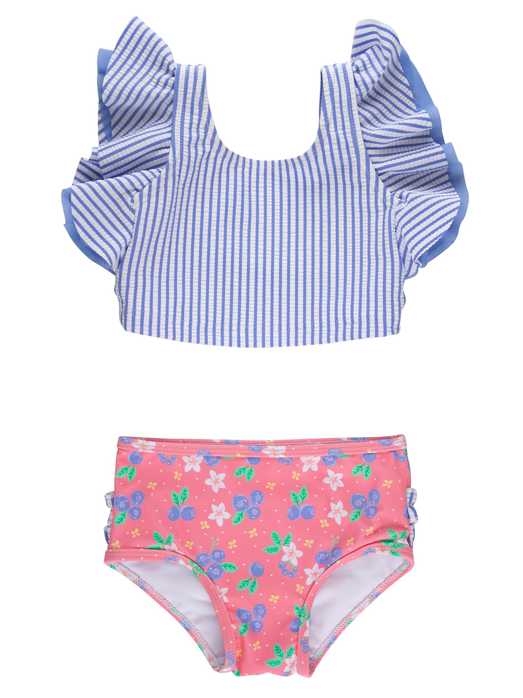 RuffleButts Baby/Toddler Girls Waterfall Tankinis - 2 Piece Swimsuit UPF50+