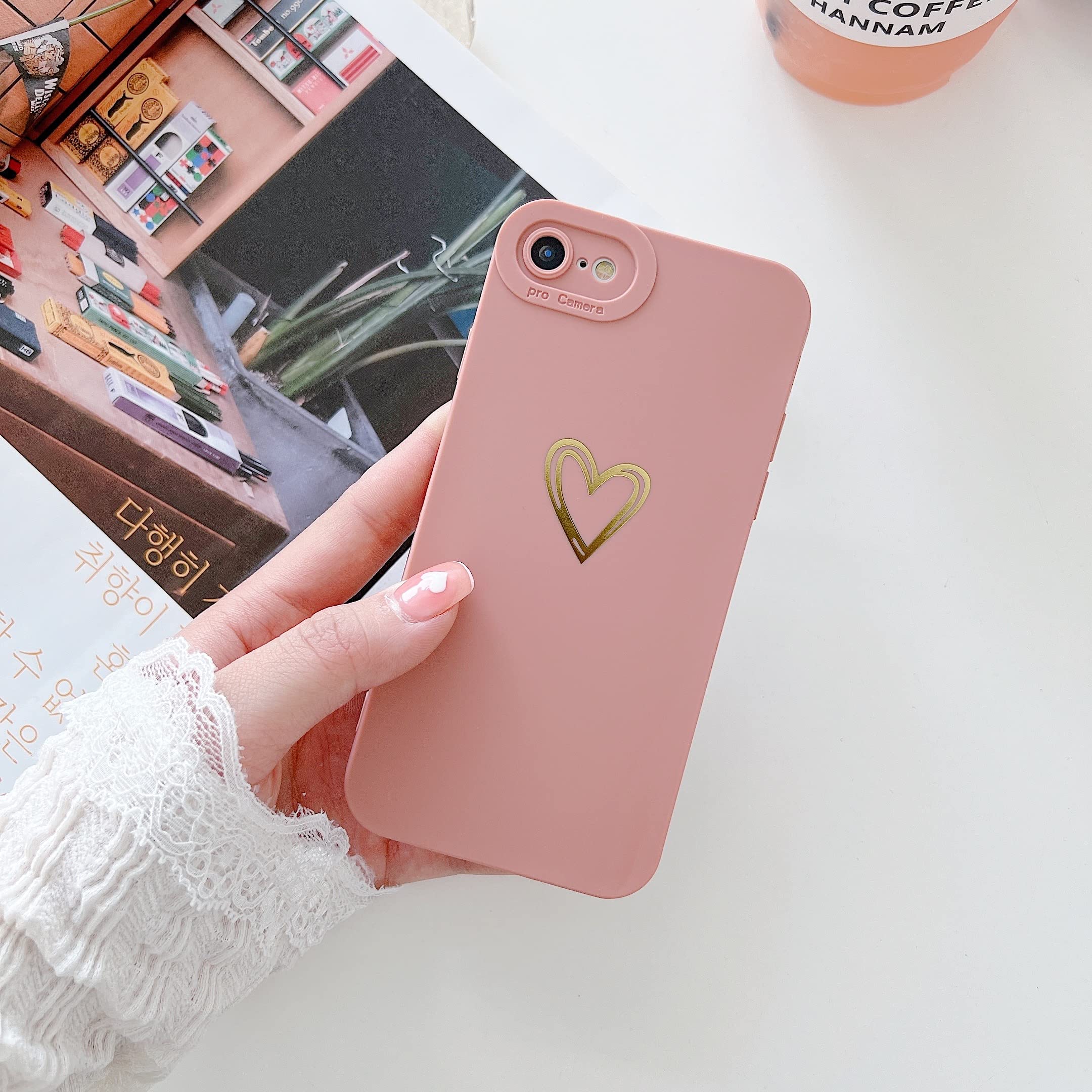 Custodia Per IPhone 6/6S In Silicone Morbido Con Cuori - Viola Con Dettagli Dorati - Foto 4