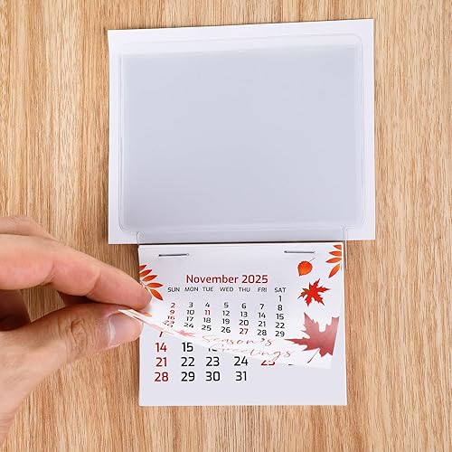 Vista 7 de Glenmal 5 Pcs 2026 Peel and Stick Calendar 2-in-1 Car Calendar Wall Calendars Sticker Decal with Blank Clear Pocket and Adhesive Backing for