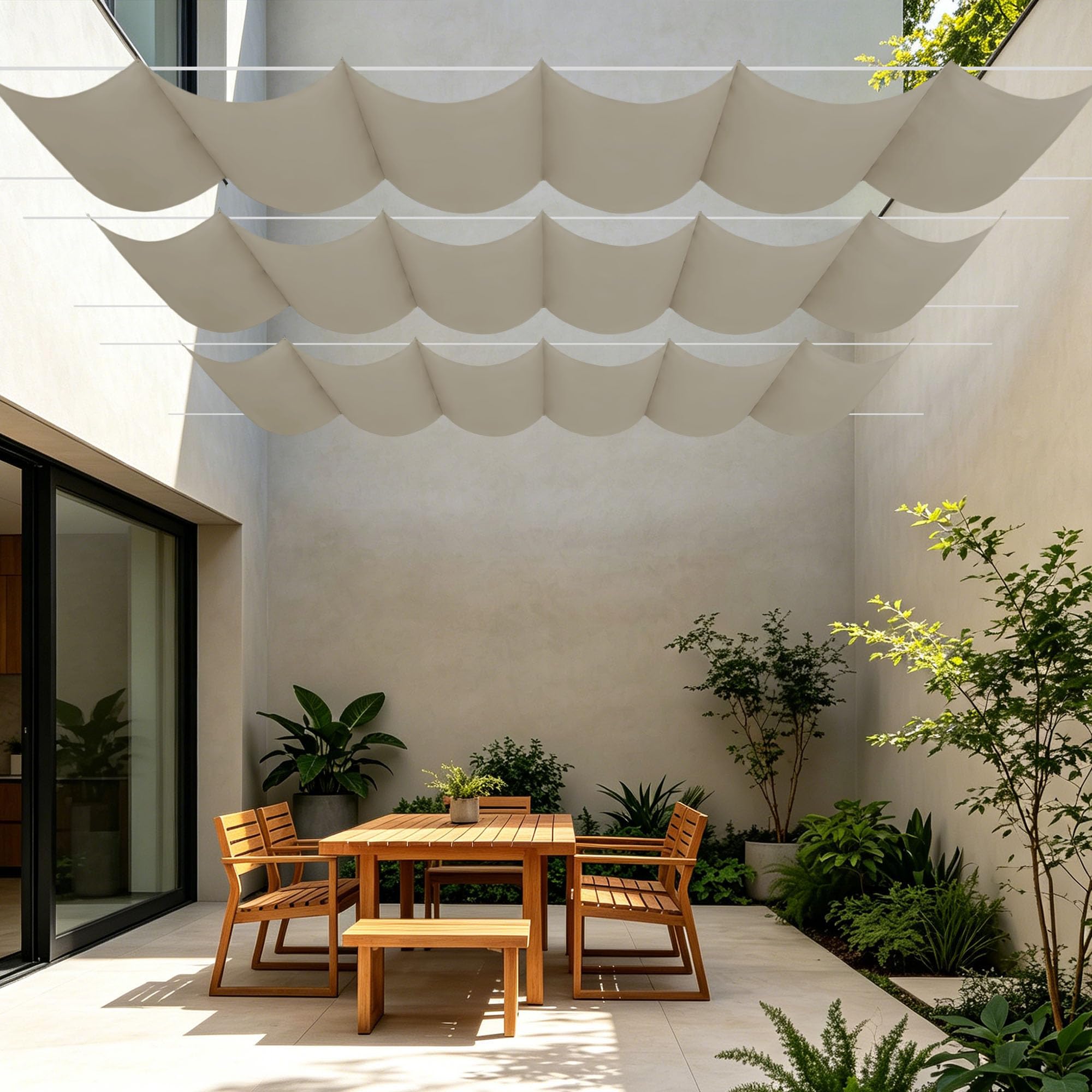 Protégez votre terrasse de la chaleur avec le voile d'ombrage anti-UV 550x260cm