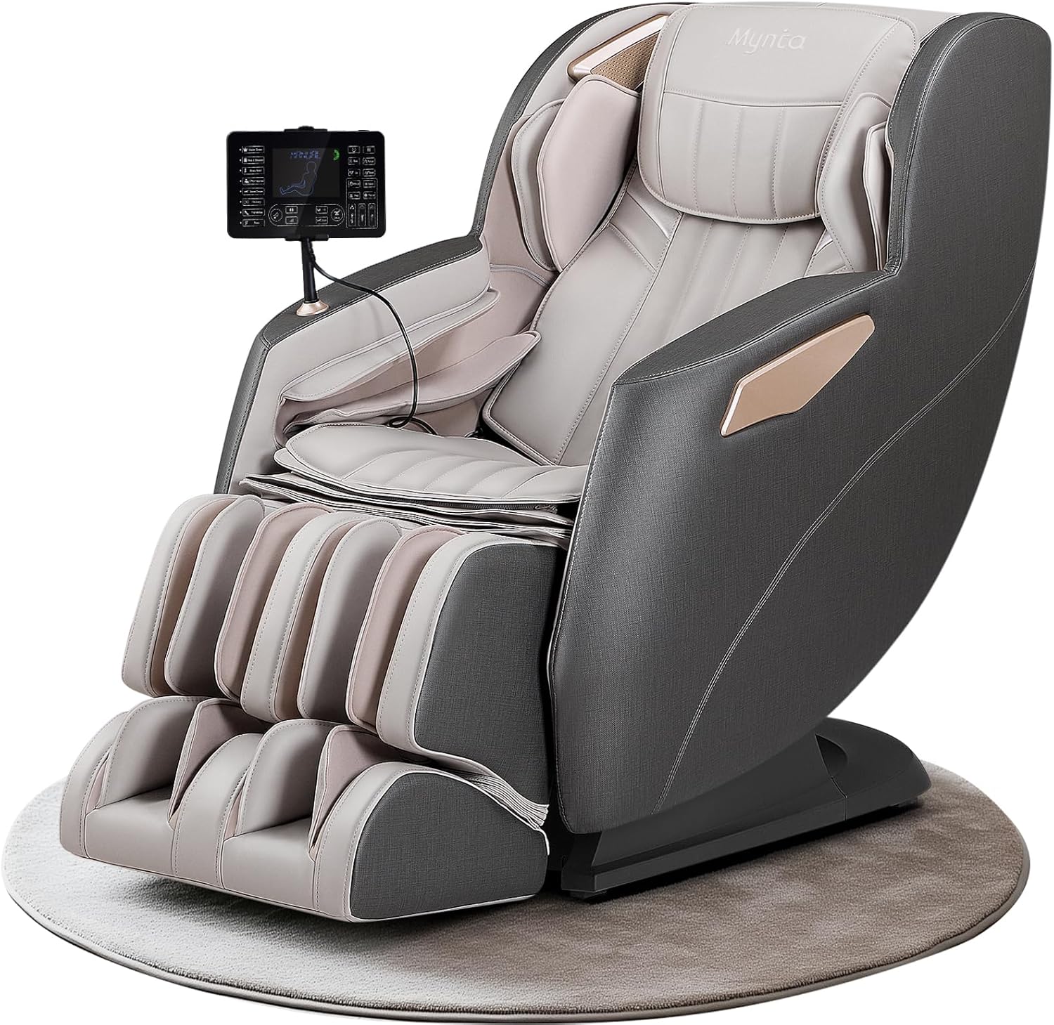MYNTA Massage Chair Full Body with Zero Gravity, 3D SL Track Shiatsu Massage Chairs Recliner with Heating, MC1630 Grey MYNTA Massage Chair Full Body with Zero Gravity, 3D SL Track Shiatsu Massage Chairs Recliner with Heating, MC1630 Grey