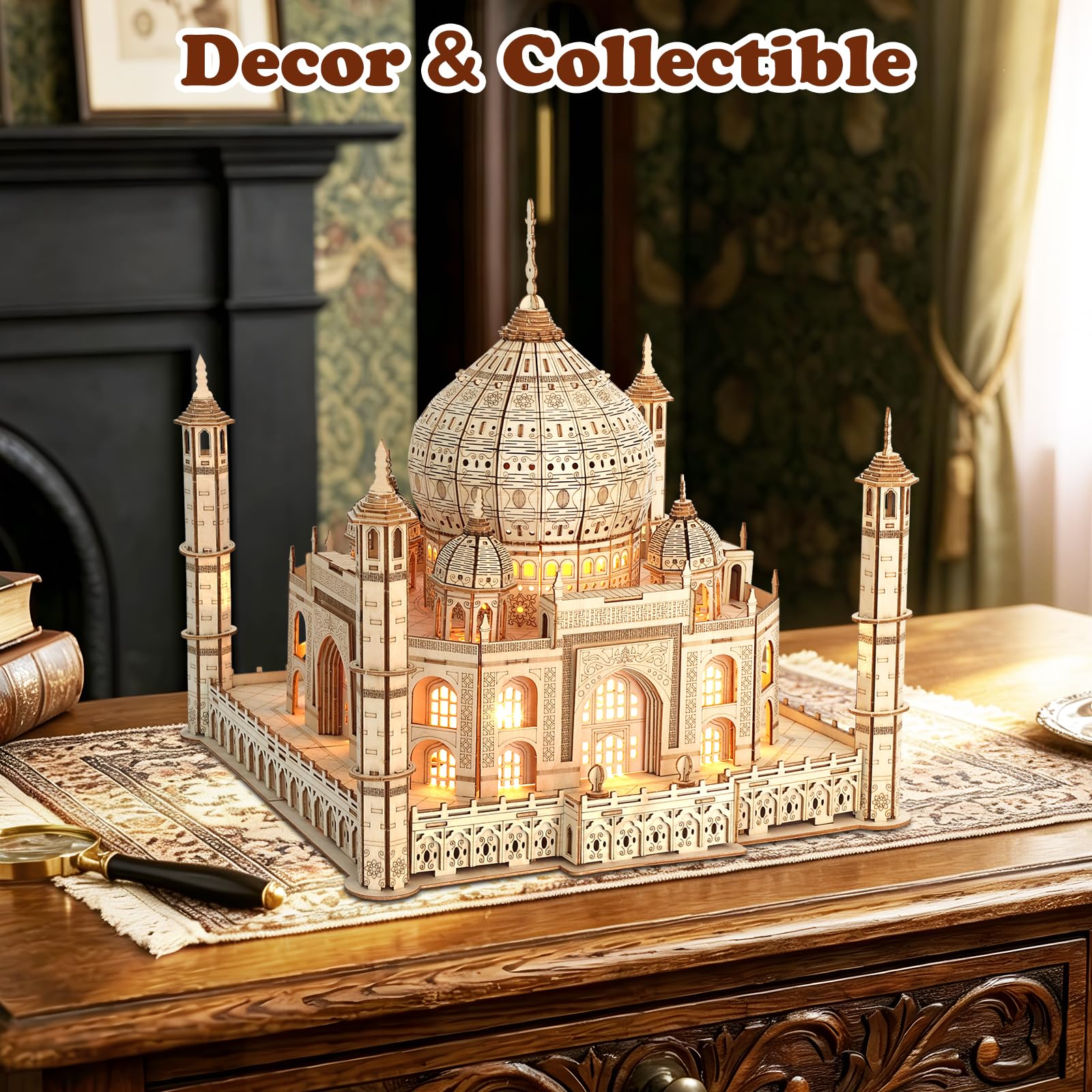 Cuteefun Puzzle 3D in Legno - Modello di Taj Mahal [388 Pcs] - Modellismo da Costruire Adulti, Regali Artigianali e Decorazioni, Idea Regalo per Compleanni, Natale
