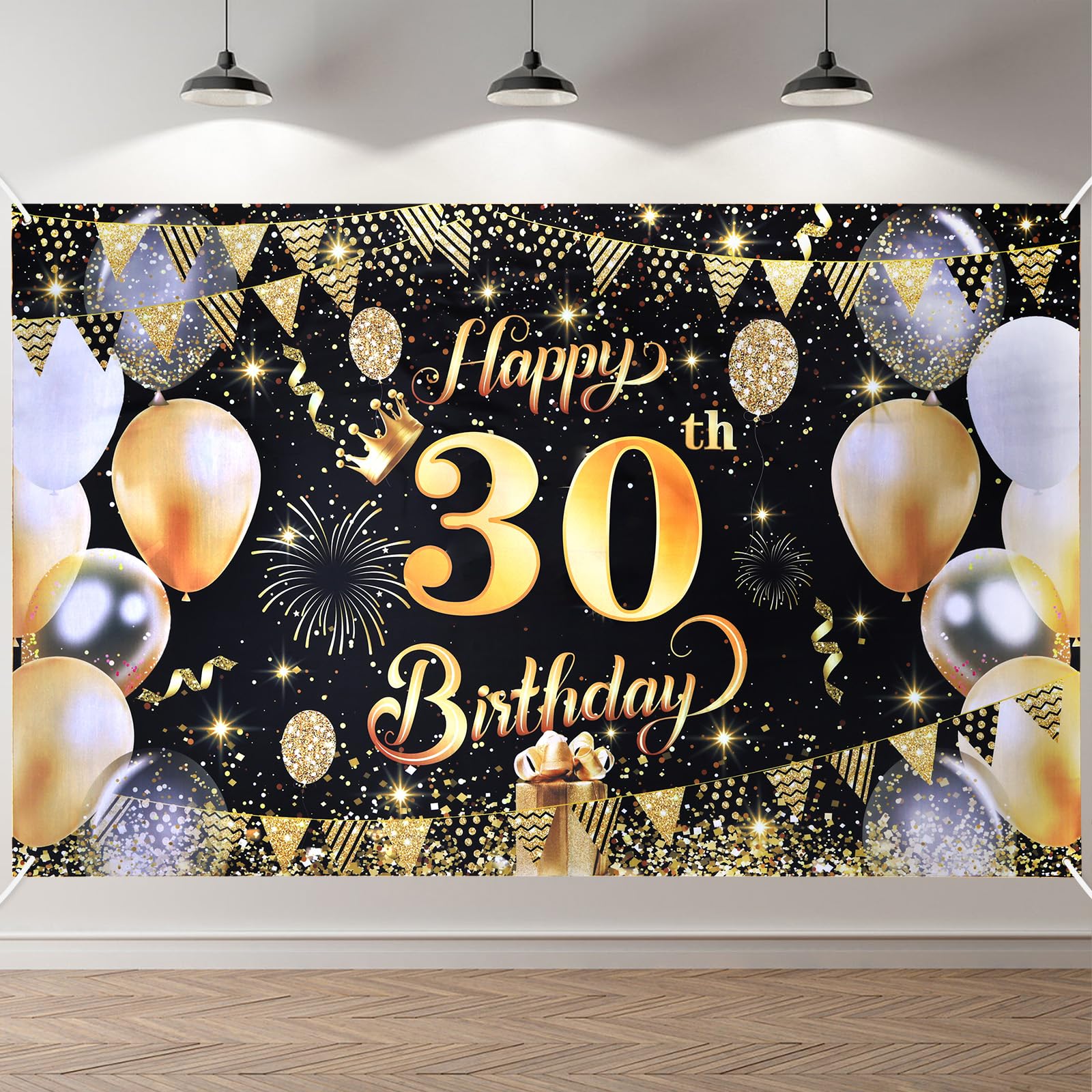 ANOMM Geburtstag Banner, Happy Birthday Banner | Geburtstag Dekoration für Drinnen und Draußen, Extra Groß Party Geburtstagsdeko Hintergrund
