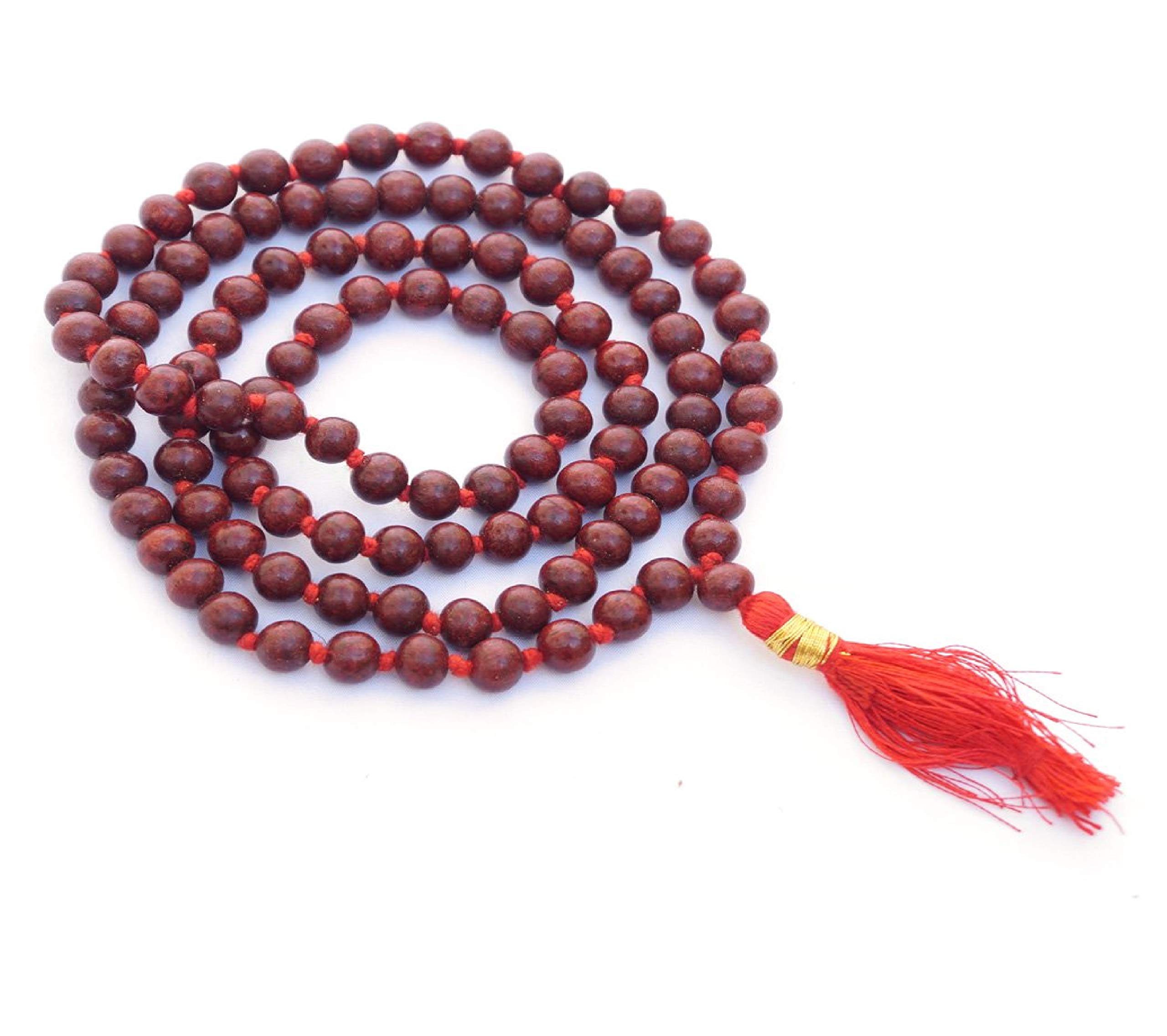 IS4A Rosewood sandalwood Hand Knotted 8mm 108 prayer beads japa mala necklace