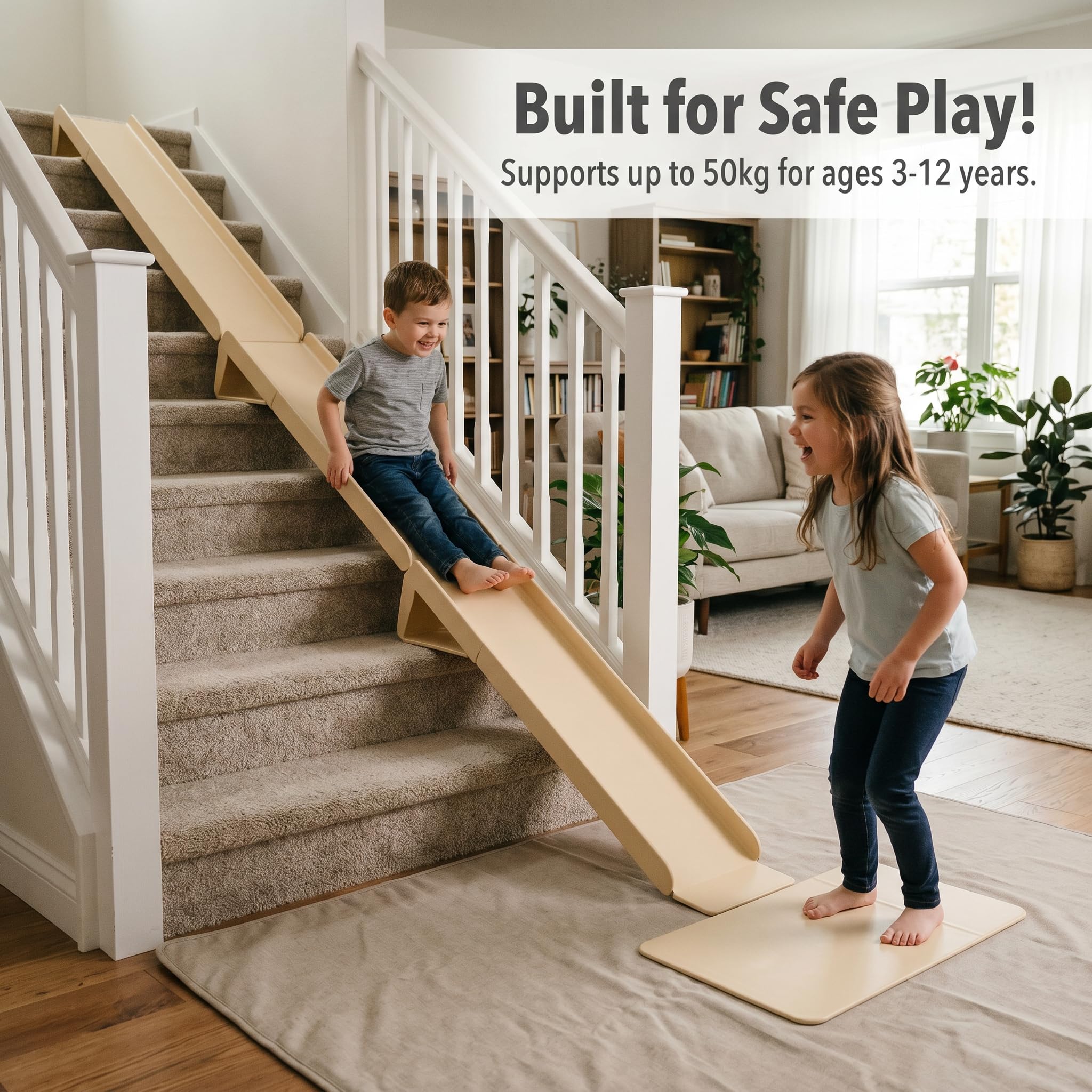 Treppenrutsche für, Rutsche für Treppe, Indoor Outdoor Rutsche für 3-12 Jahre