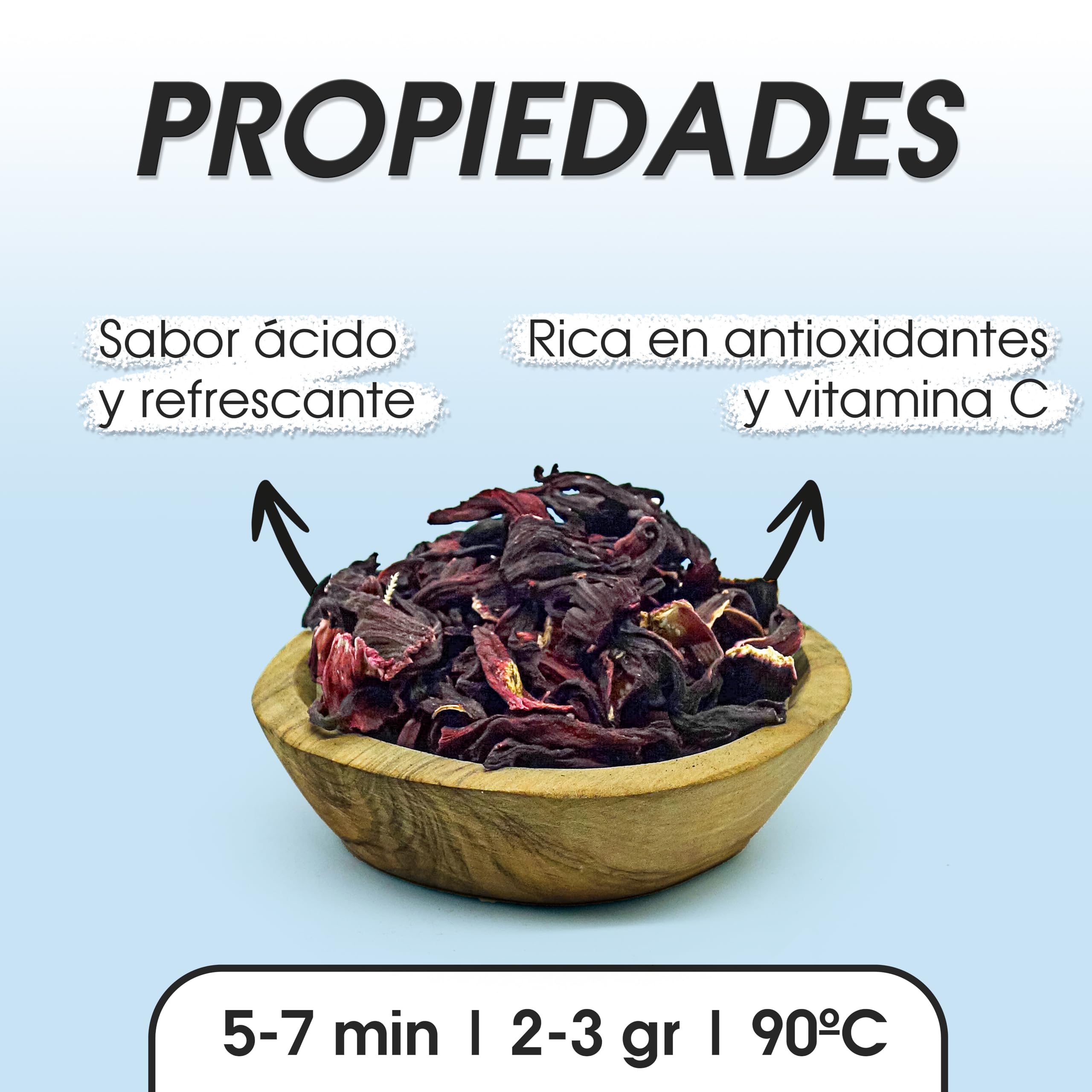 Flor de Jamaica para Adelgazar 200g - Te de Hibisco para Reducir Hinchazon de Barriga - Infusion Antioxidante y Natural para Bajar de Peso - Te Frio Detox para Aliviar Inflamacion — view 3