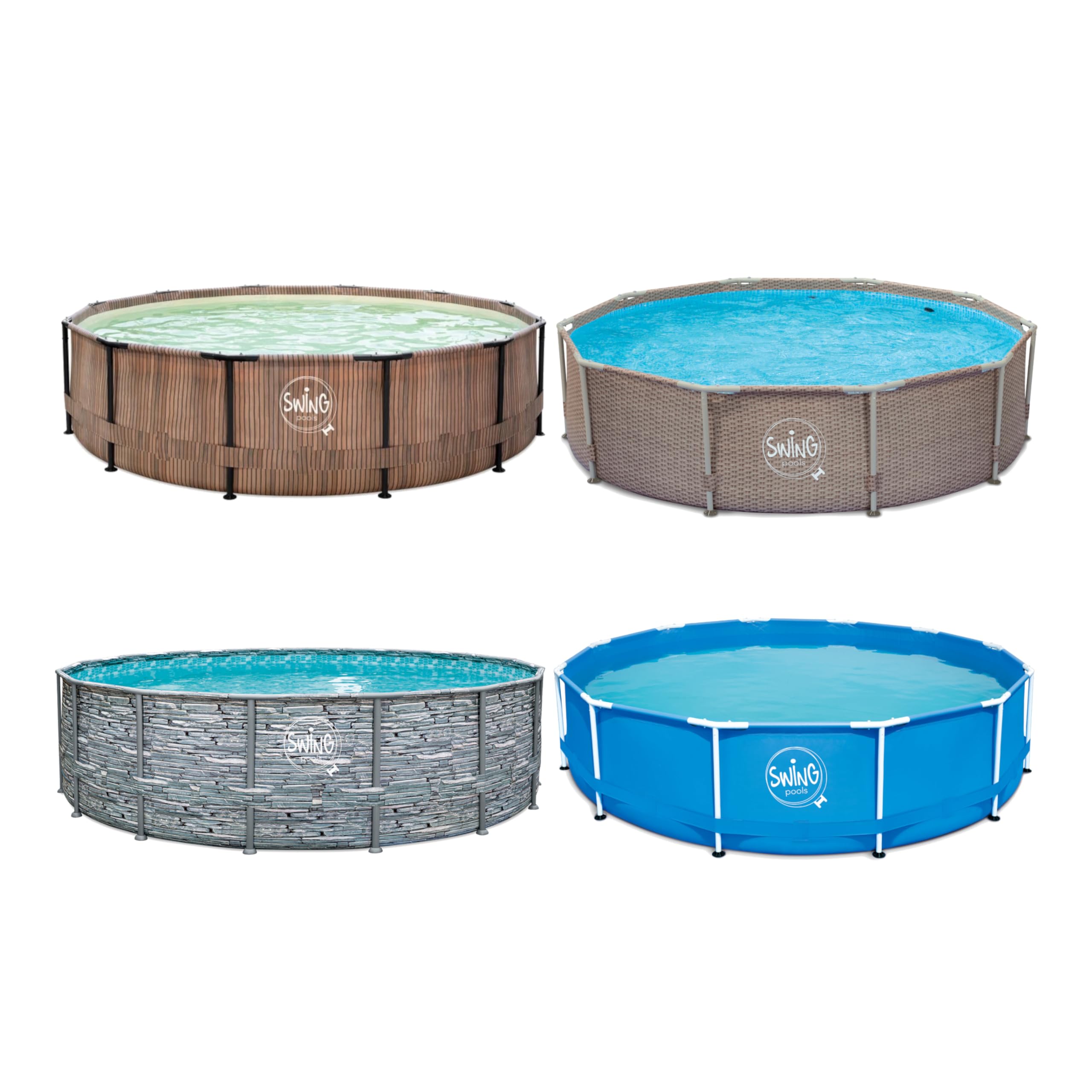 HAF® Swing basen z metalową ramą w kolorze niebieskim o wymiarach 366 x 91 cm | pojemność ok. 8 300 l | wysokiej jakości i stabilny basen | basen ogrodowy / rozkładany basen bez pompy filtrującej