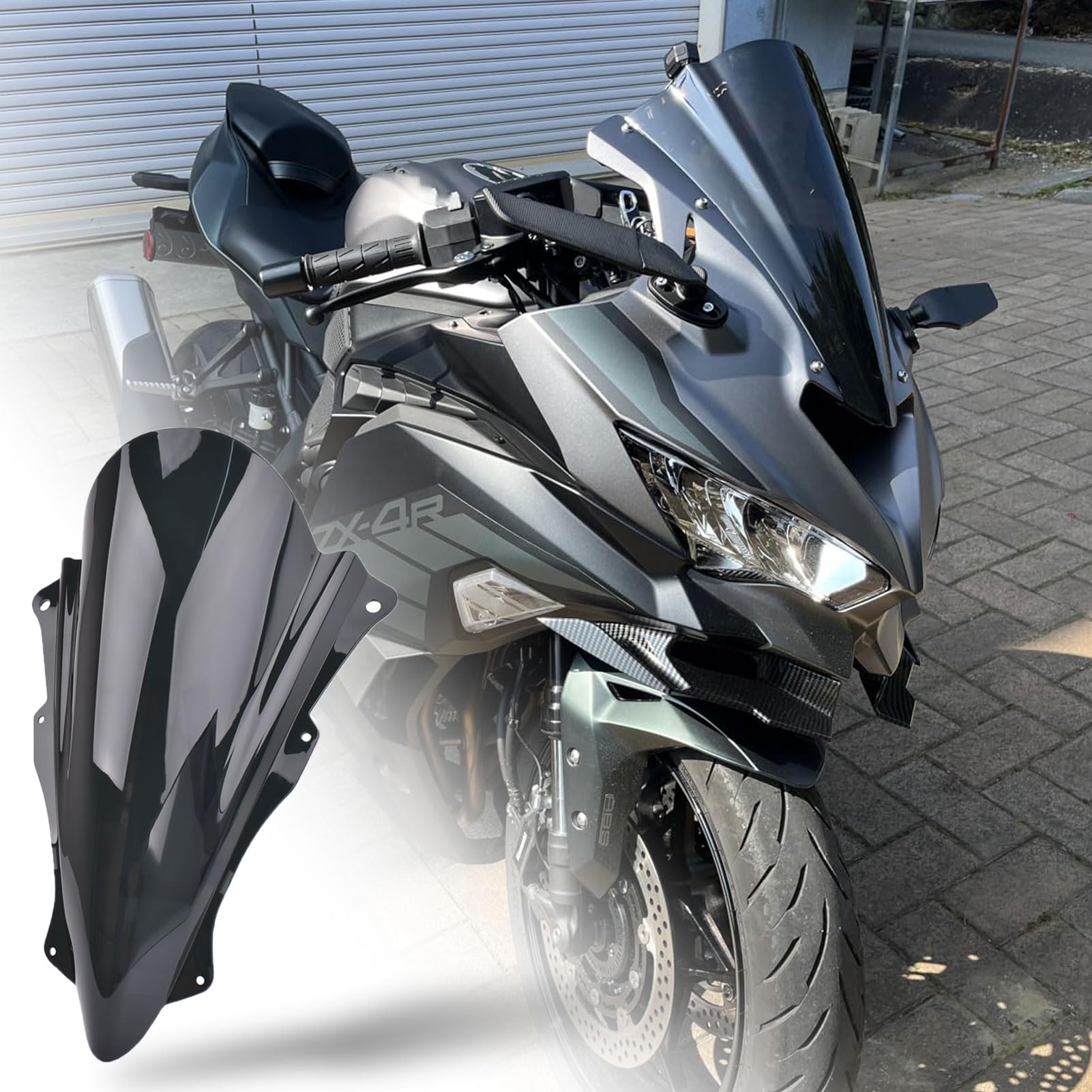 Amazon | SHINKXMT オートバイ用フライスクリーン ZX4R 風防 ウィンド