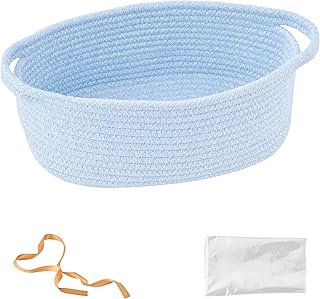 Gift Basket with Wrap Bag and Ribbon, Empty Small Woven Basket for Gift,...
