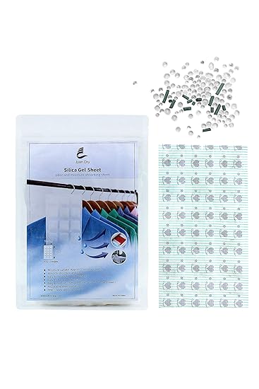 Jyan Dry 42 Gram 7 Pieces Dehumidifier Deodorization Silica Gel Sheet for Wardrobe or Drawer + Reusable+100% Activated Bamboo Charcoal