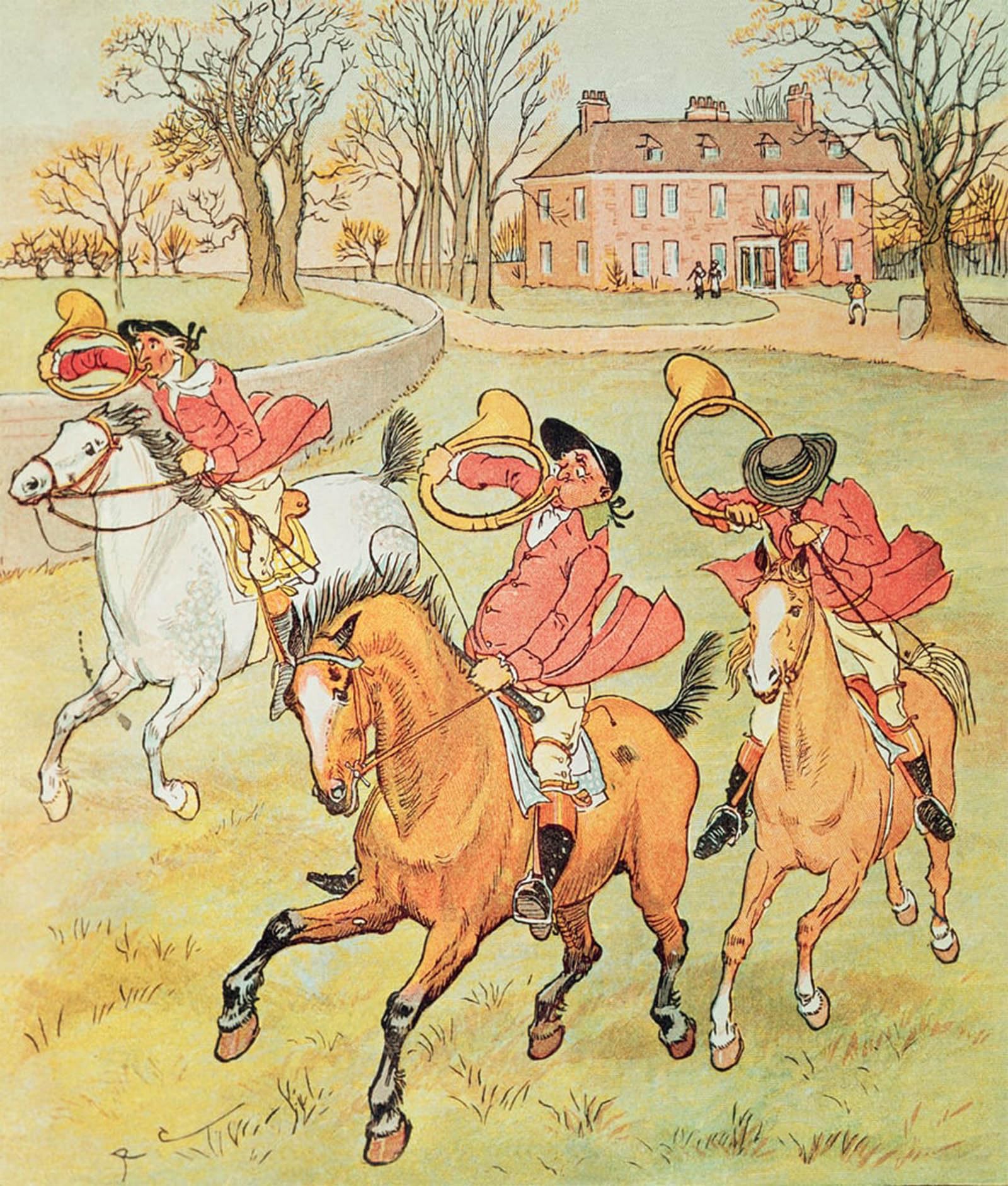 SERENDIPITP Retro Picture Poster Wall Art Pictures Painting Three Jovial Huntsmen by Famous Artist Wall Art Canvas Print for Wall Decor 60x90cm