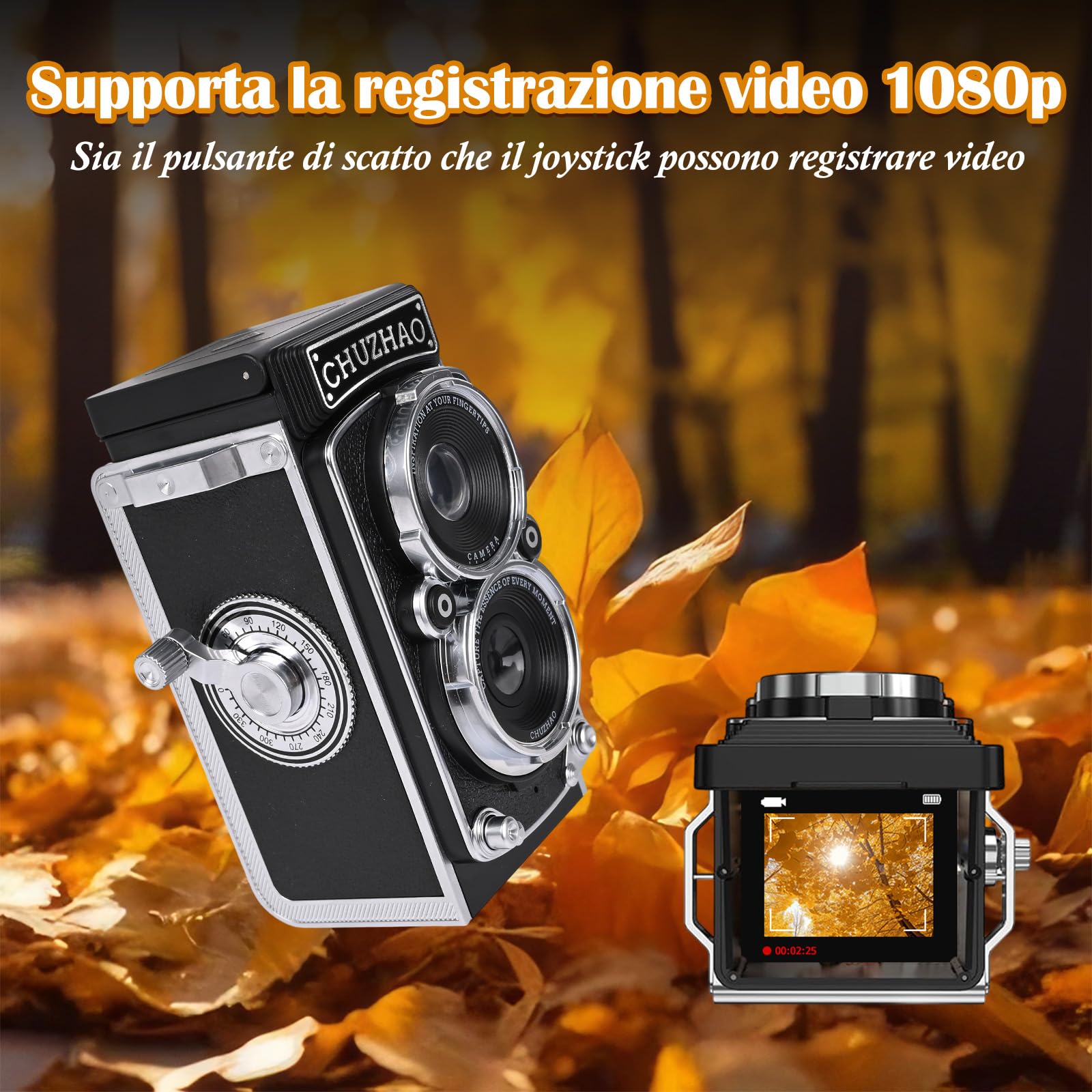 Mini Fotocamera Digitale Retrò, Fotocamera Portatile Con Scheda Da 16 GB, Video Fhd 1080P 12 MP, Autofocus Retrò, Usb, Compatta Vintage, Fotocamera Digitale Per Principianti, Adolescenti, Bambini