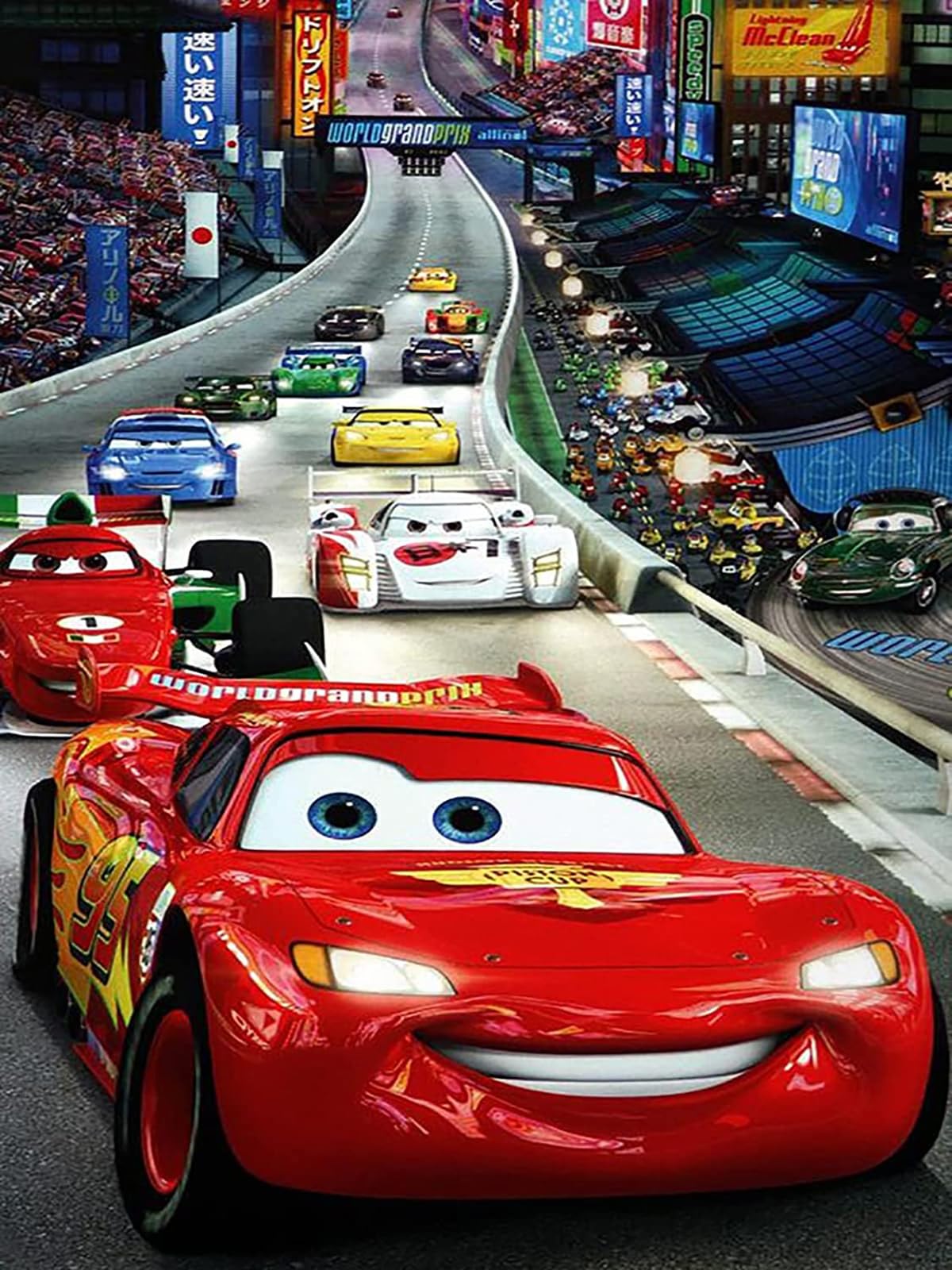 HUANNY Cars Diamond Painting Lightning McQueen Diamond Art, 5D Full Drill Cross Stitch Embroidery Kits