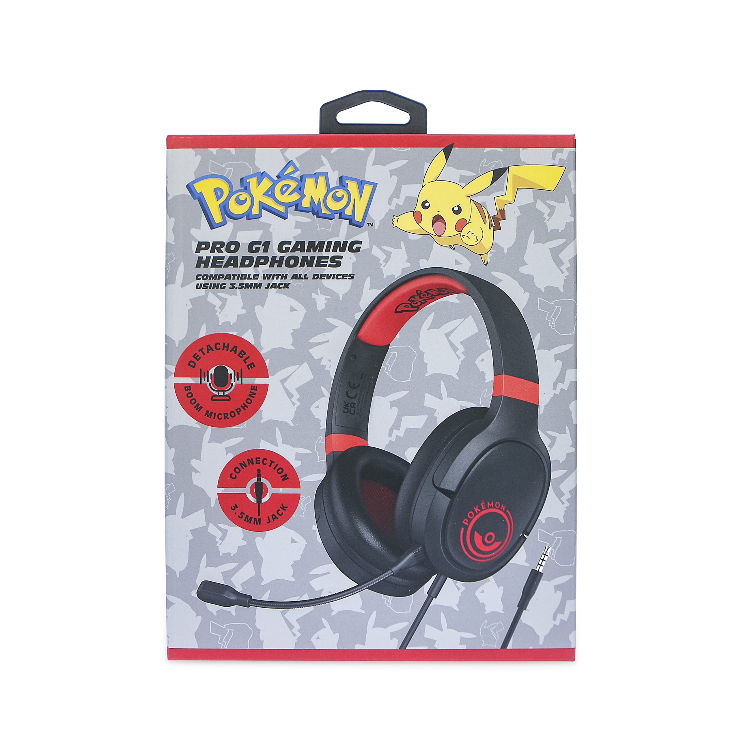 OTL TECHNOLOGIES Cuffie da Gioco Pokemon Blackred Pro G1, Non Specifiche per la Macchina