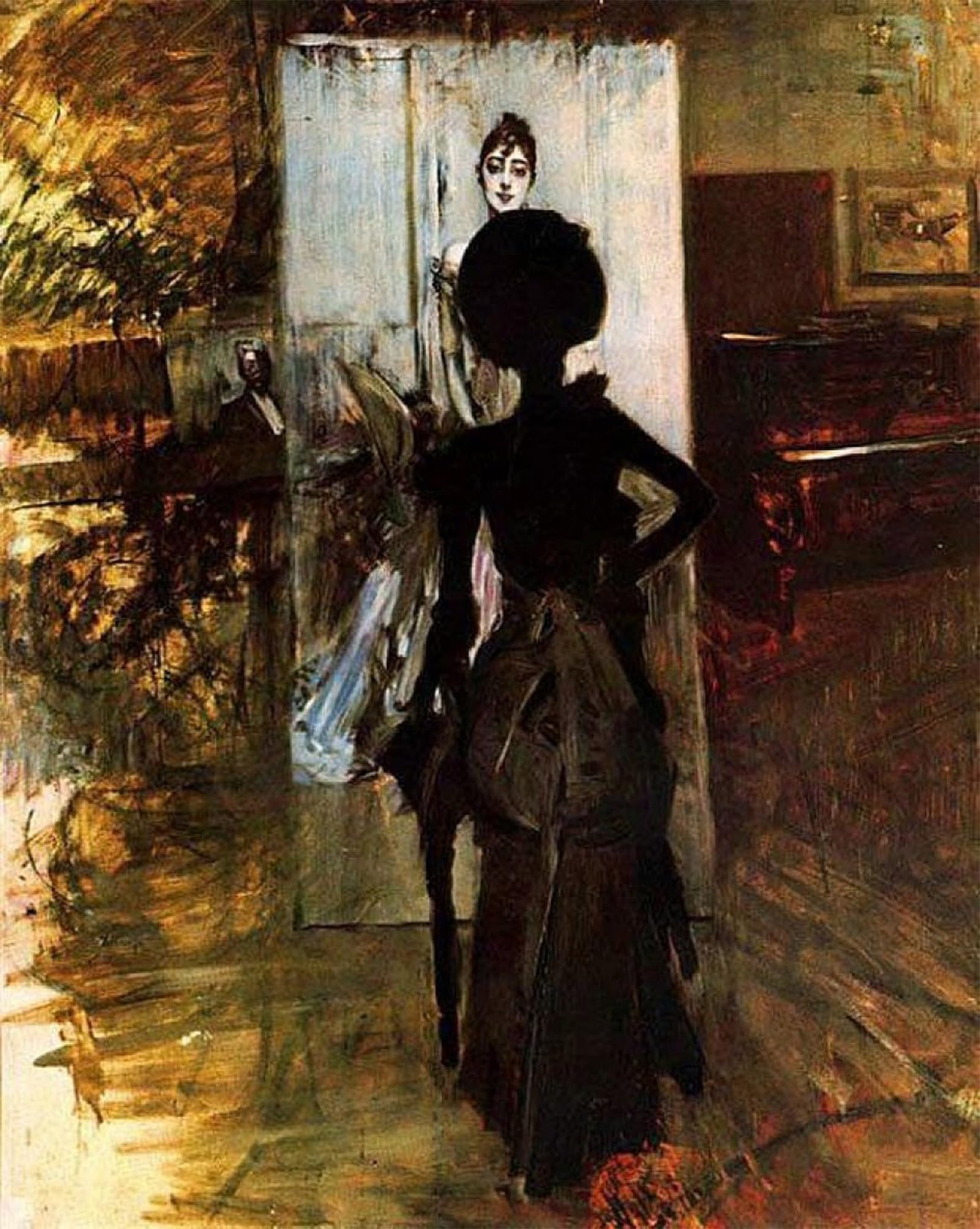 POSTERIIk Famous Print Pop Art Wall Art Graffiti Woman in Black by Giovann Art Prints for Home Decor 60x90cm
