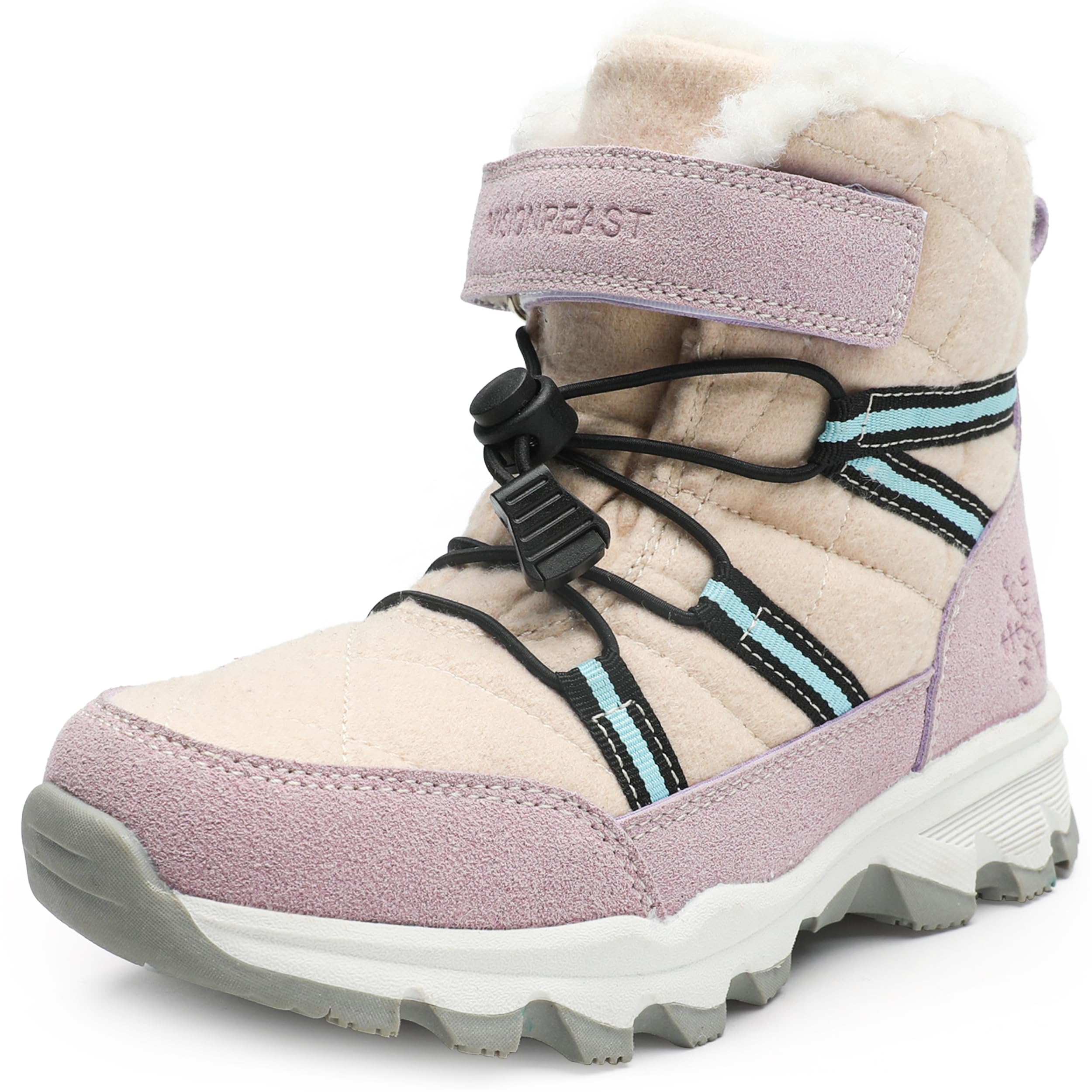 Stivali da Neve Bambini Scarpe Invernali di Lana Calde Antiscivolo Traspirante Escursionismo Scarponi da Ragazzi