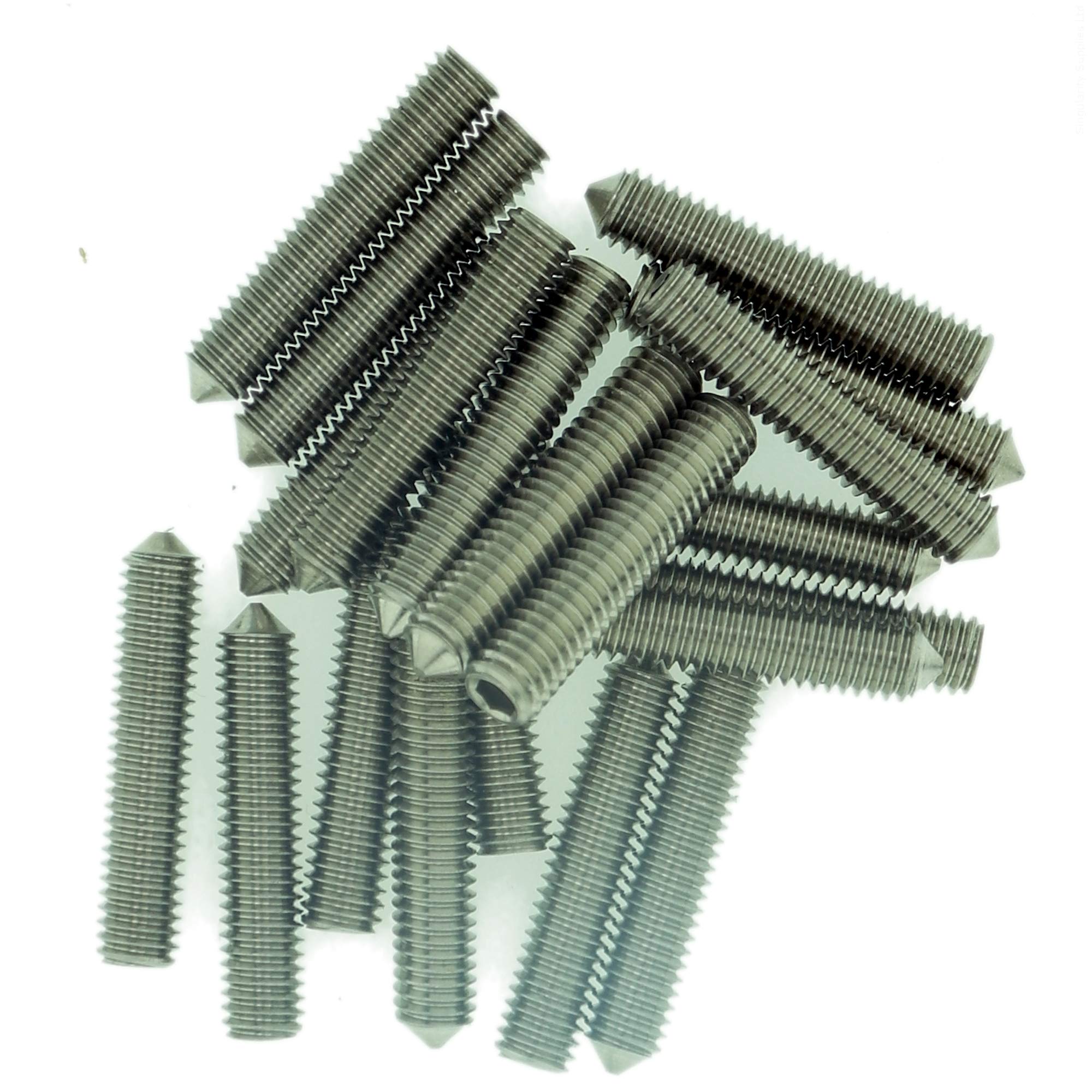 Singularity Supplies M5 (5Mm X 12Mm) Hex Socket Grub Screw (Cone Point) - Stainless Steel (A2) (Pack Of 20)