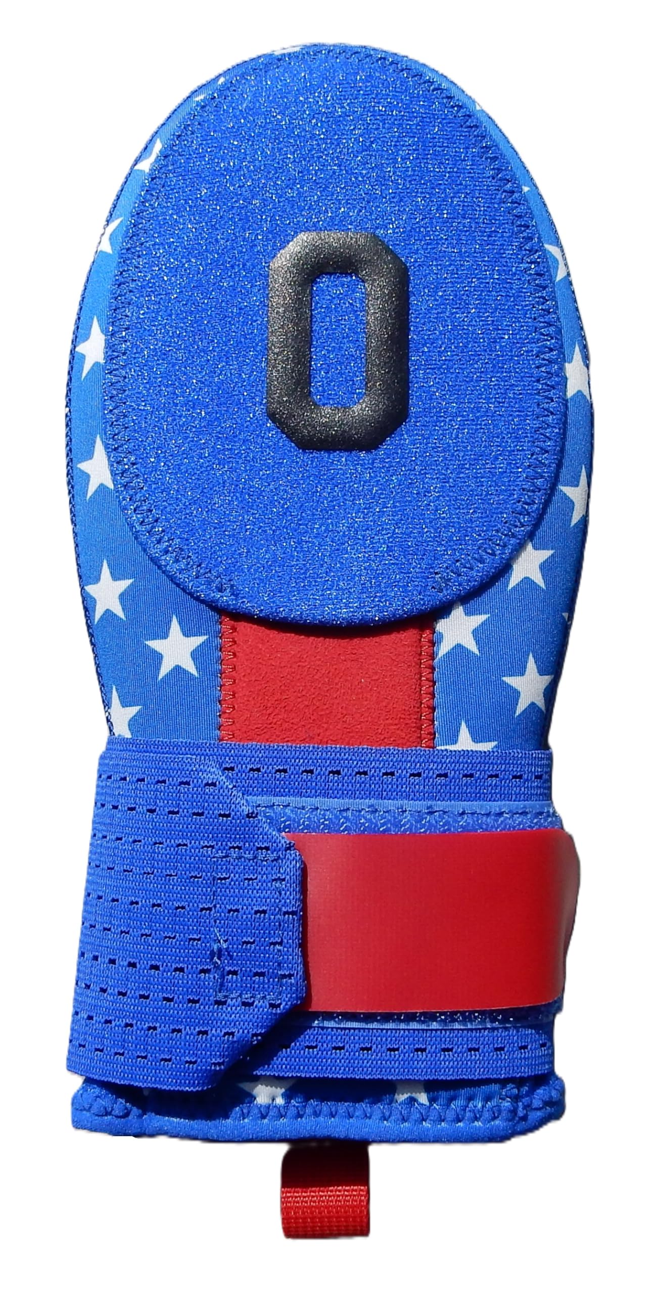 Blue Red White Stars Sliding Mitt with Custom Number Baseball Softball. Baserunner Protection Glove