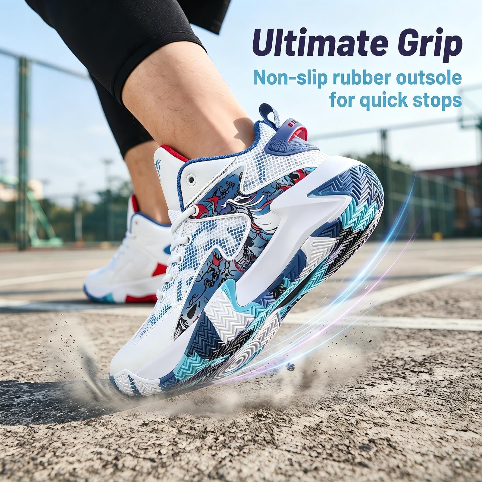 Zapatillas de Baloncesto Unisex Hombre Mujer Altas - Deportivas con Protección de Tobillo, Antideslizantes, Respirables y Muy Confortables, para Entrenamiento y Partido, Tallas 37-46 EU