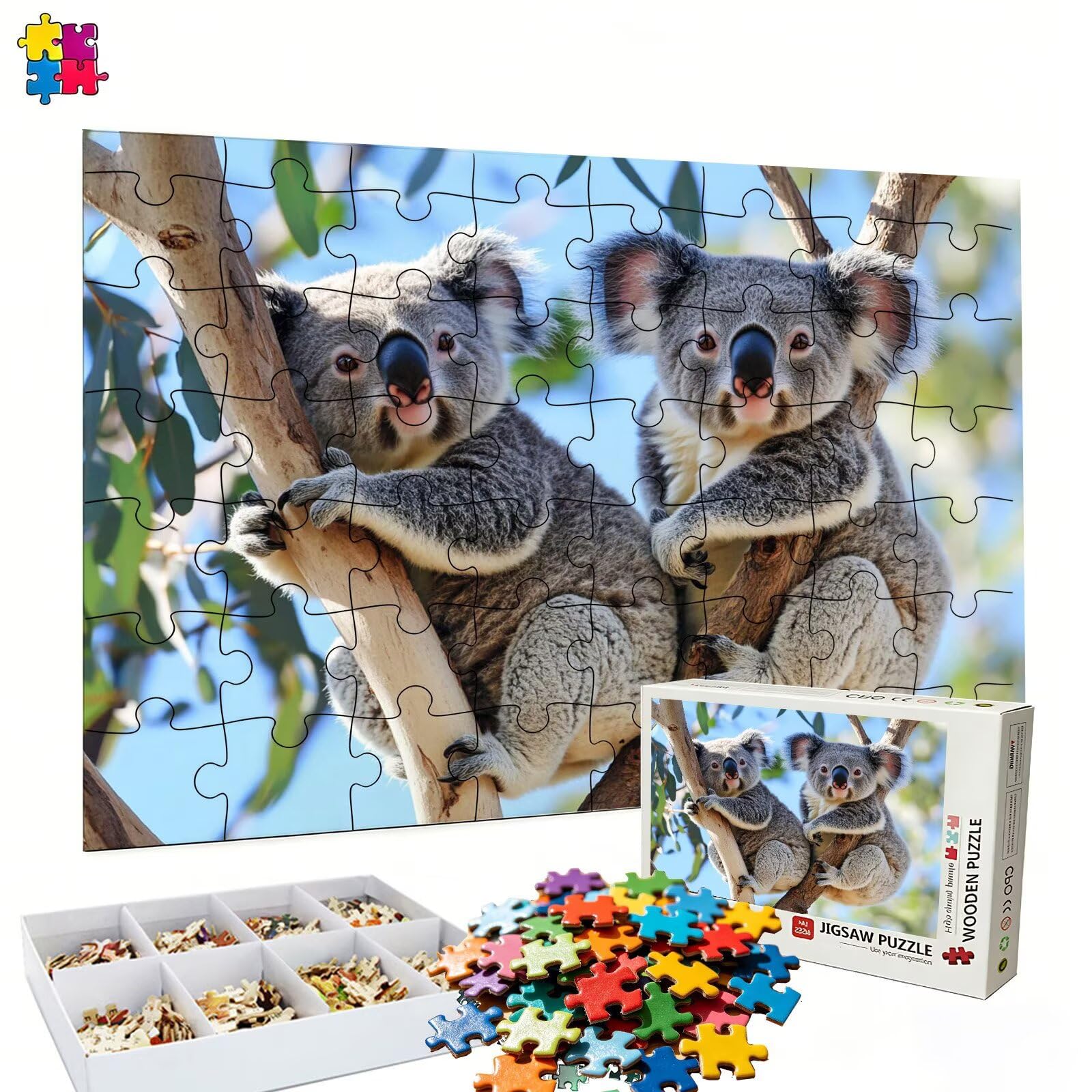 Puzzle 2000 elementów, oddziały Koala Puzzle 2000 elementów dla dorosłych i dzieci, wysokiej jakości puzzle artystyczne, 99,5x70,5 cm Klasyczna gra Puzzle dla dorosłych, prezent dla kobiety/mężczyzny