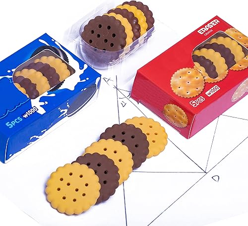 42 borradores de comida de galletas para niños, bonitos borradores de lápiz, mini mascotas de escritorio geniales para niños, recuerdos de fiesta de