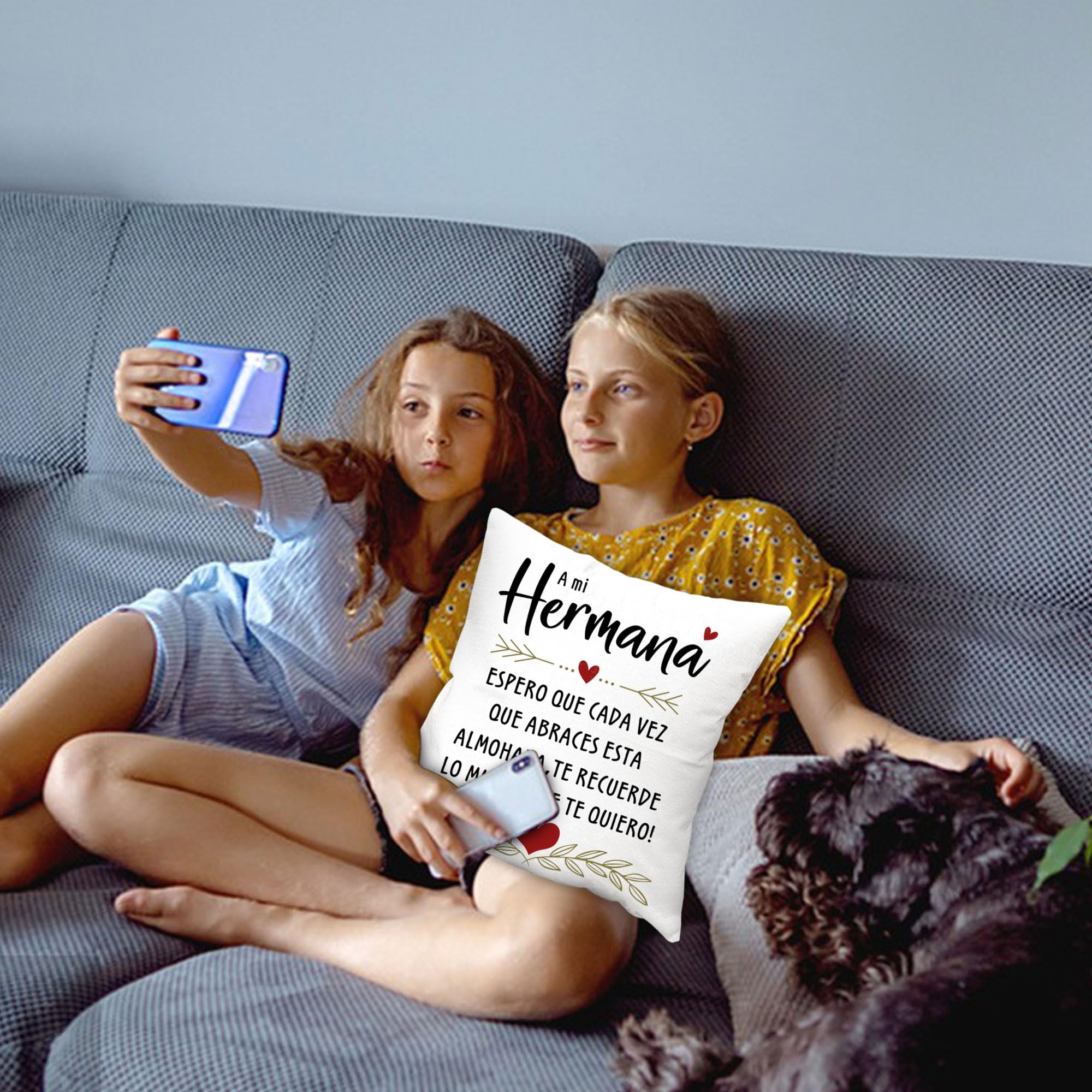 Funda Cojín Hermana Regalo Funda De Cojín 'Eres Increíble' Para Hermana - Regalo Motivacional, 45x45 Cm, Solo Funda Regalos Para Hermanas Originales