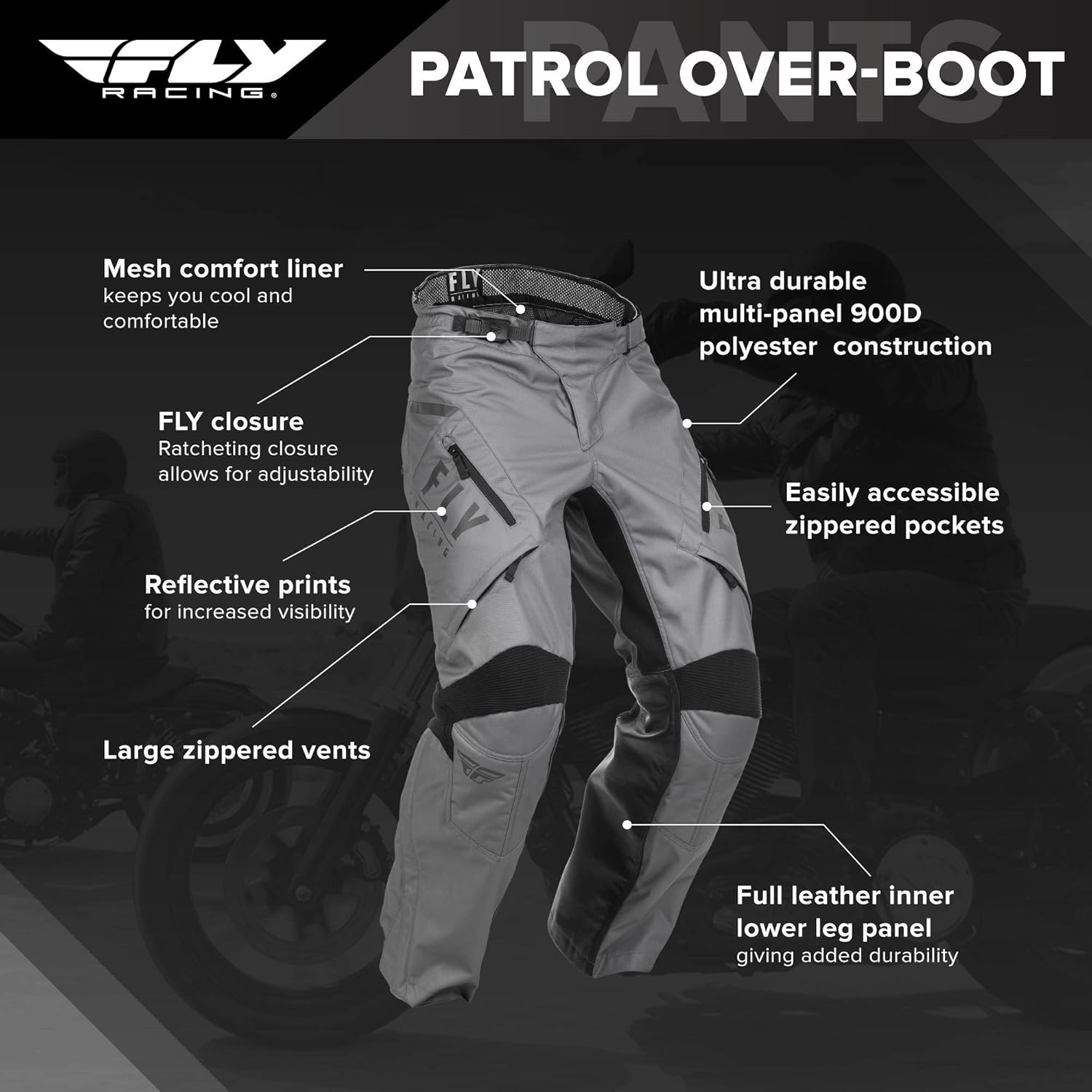 Fly Racing Patrol OTB Pants (Black, 30) : Automotive