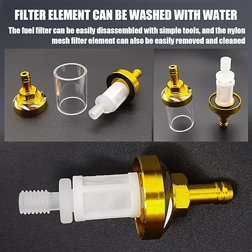 Miniatura 5 de 1 filtro de combustible automotriz, 1.1 x 3.62 pulgadas de aleación de vidrio templado con patrón de superficie de aceite, accesorios de