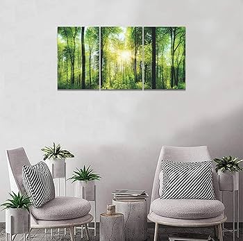 Amazon.co.jp: 森 絵 木 3枚 風景画 山 アート パネル 日光 日