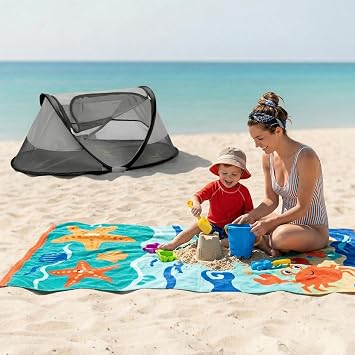 KidCo - Peapod Portable Foldable Mesh Toddler Travel Tent & Storage Bag, Play Tent, Ages 6 Months - 3 Years (Midnight)